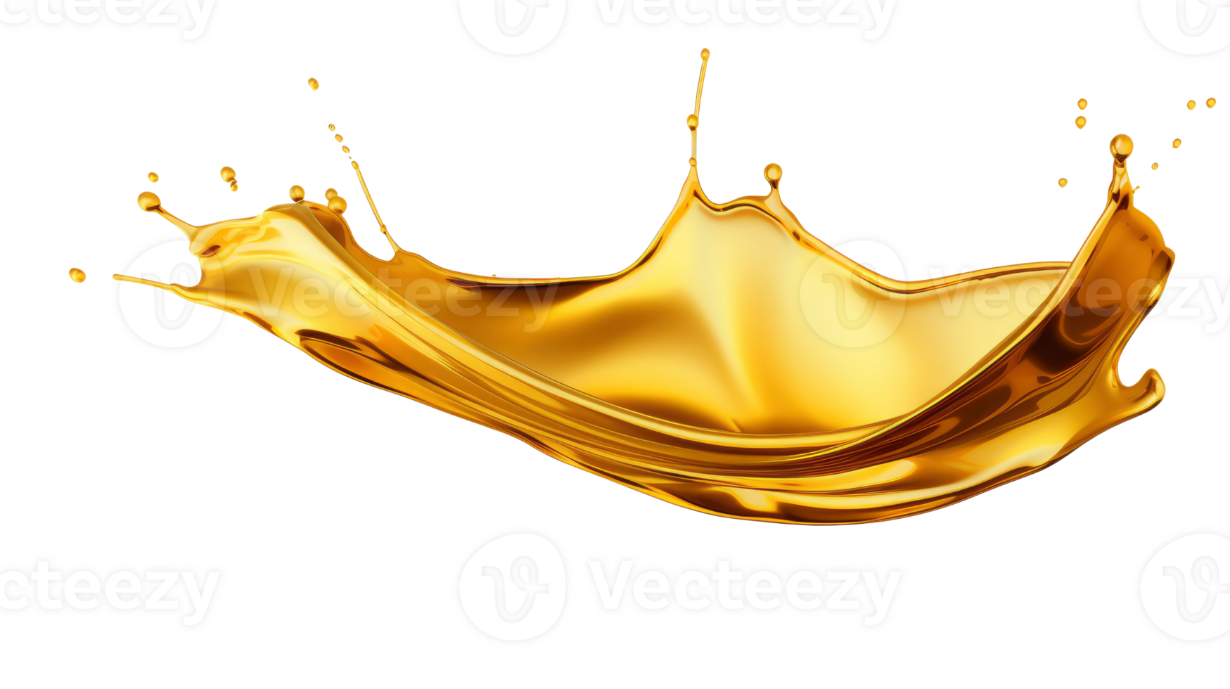 AI generated Golden oil splash cut out png