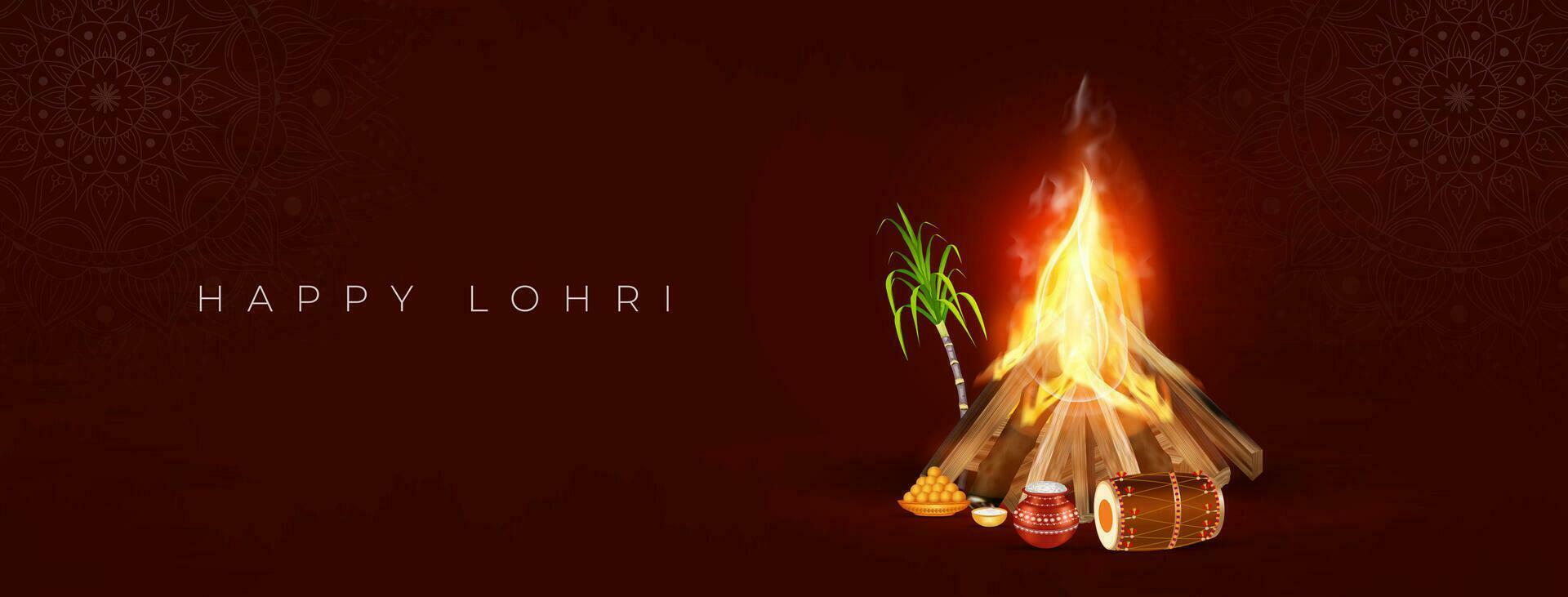 Happy Lohri Celebration Social Media Post vector