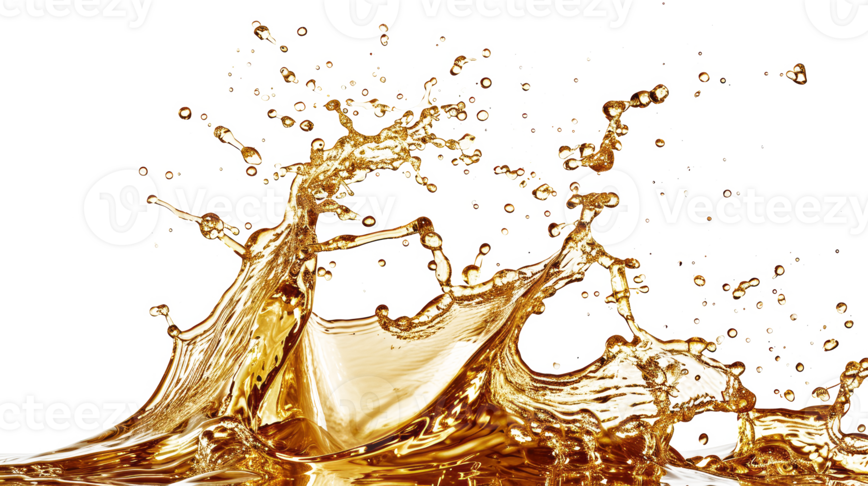 AI generated Golden oil splash cut out png