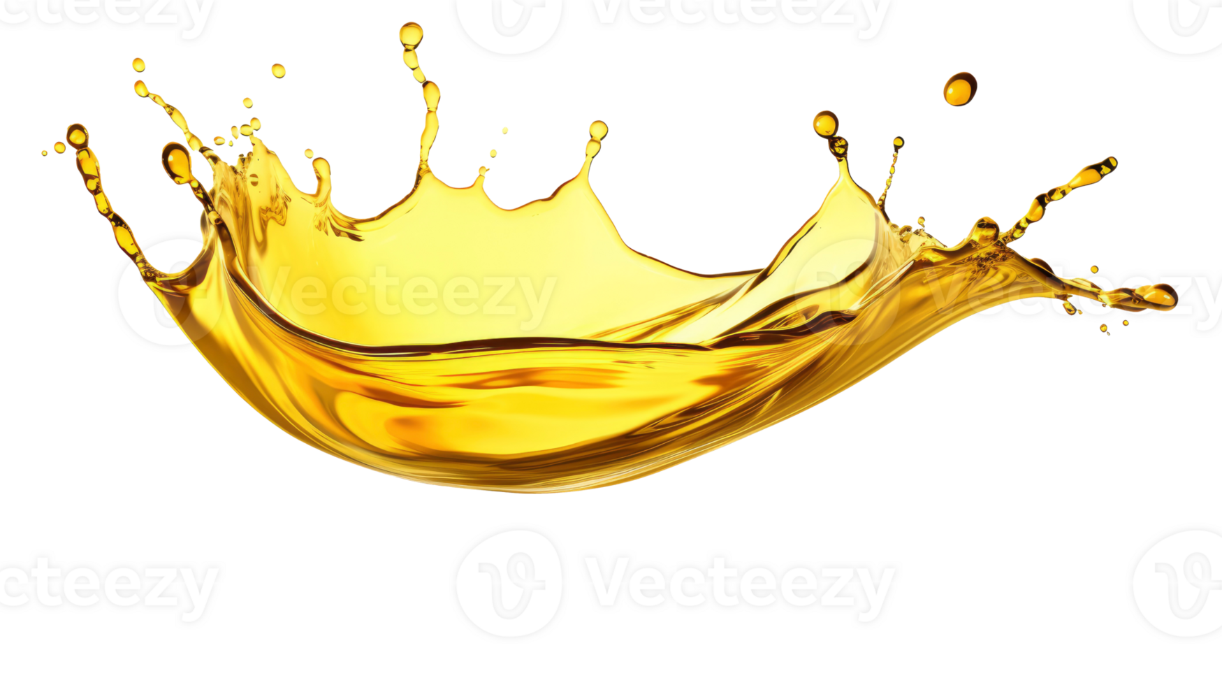 AI generated Golden oil splash cut out png
