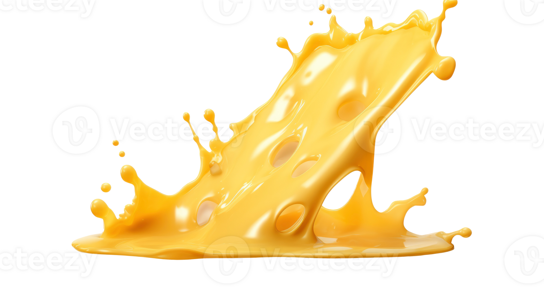 AI generated Melted cheese splash cut out png