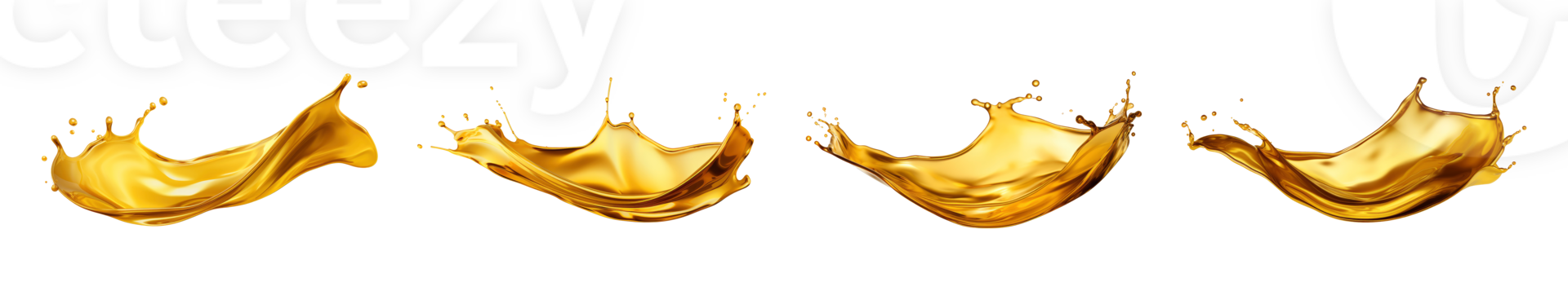 AI generated Golden oil splash cut out png