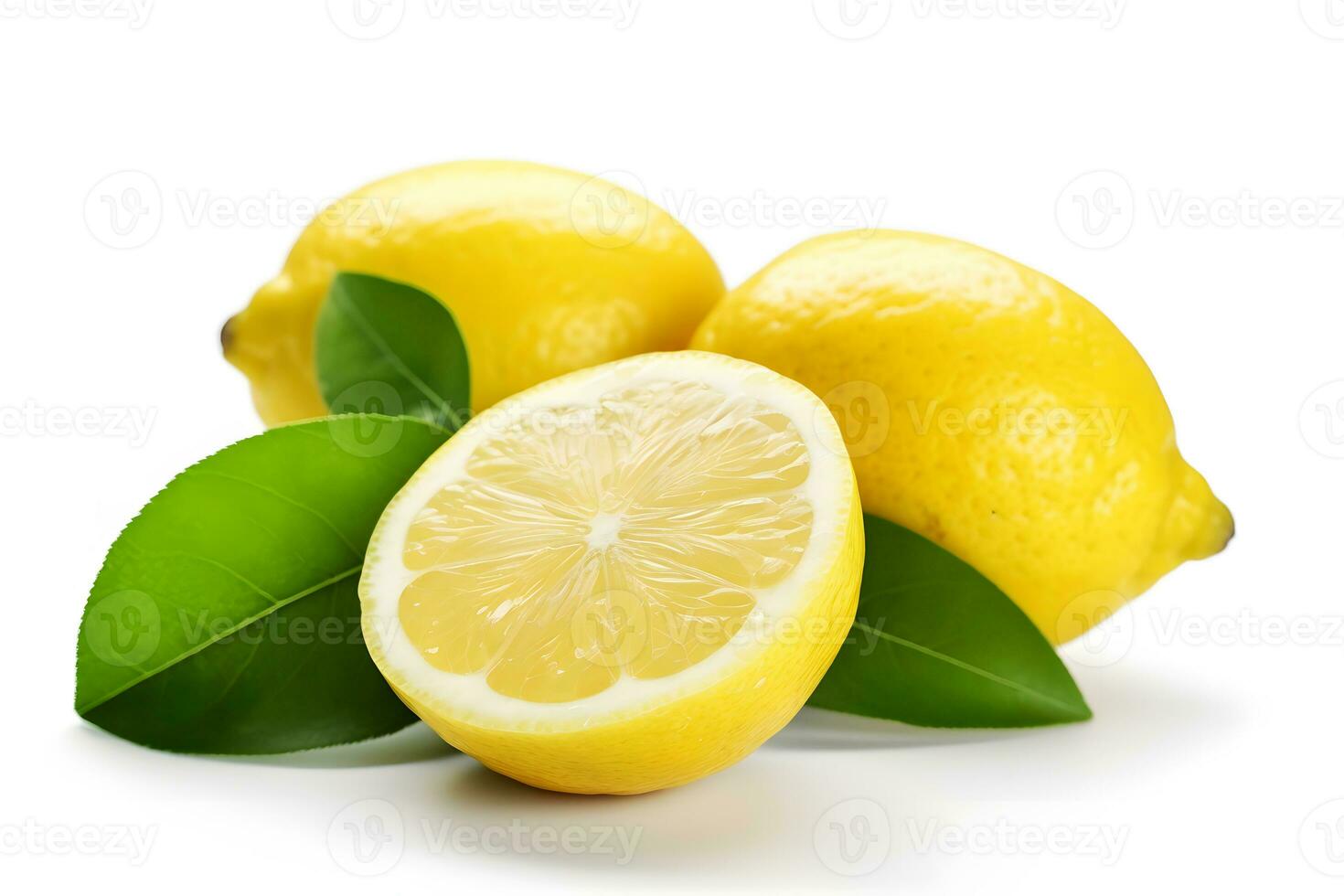 AI generated Lemon fruit isolated on white. Neural network AI generated photo