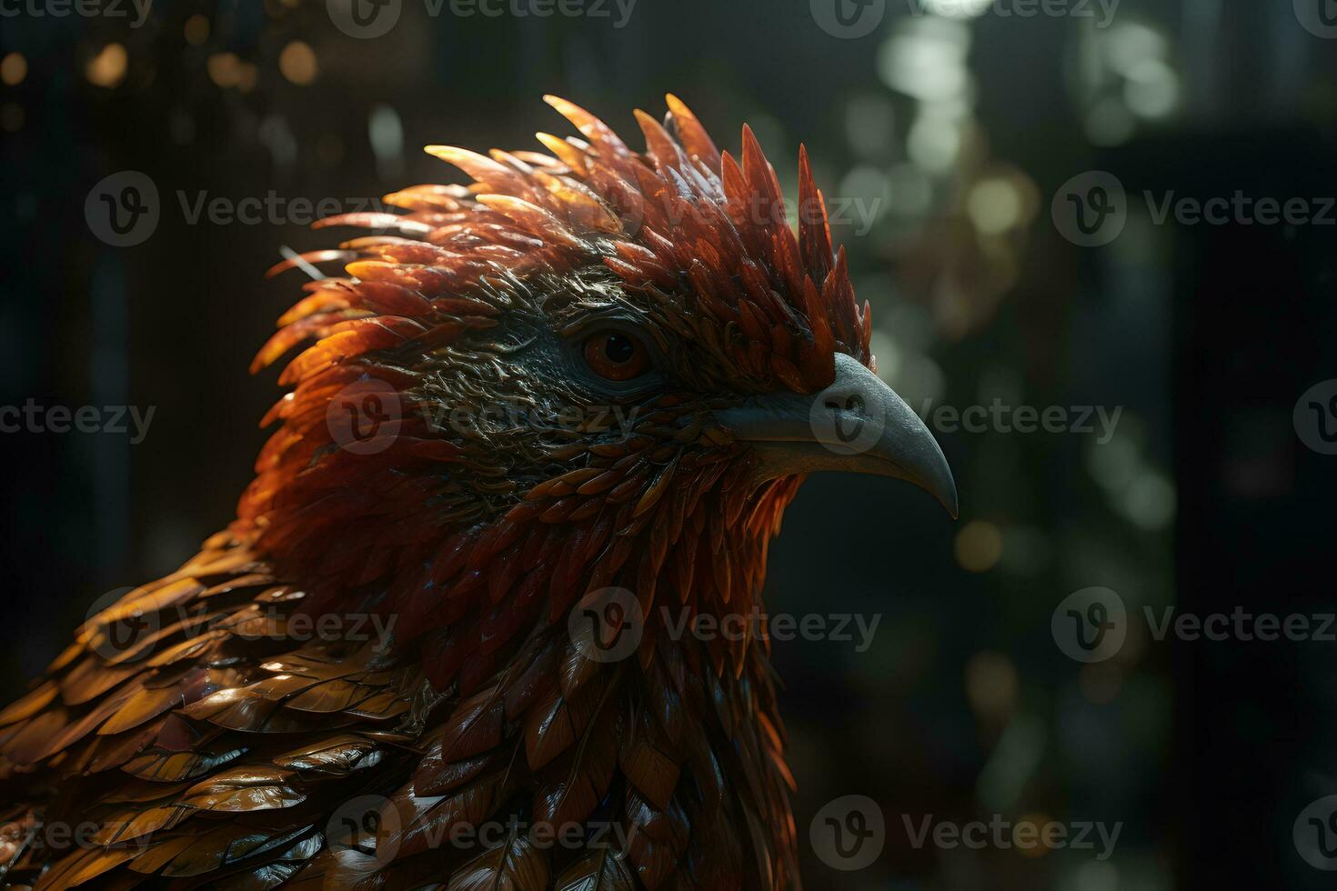 AI generated Fairy phoenix bird. Neural network AI generated photo