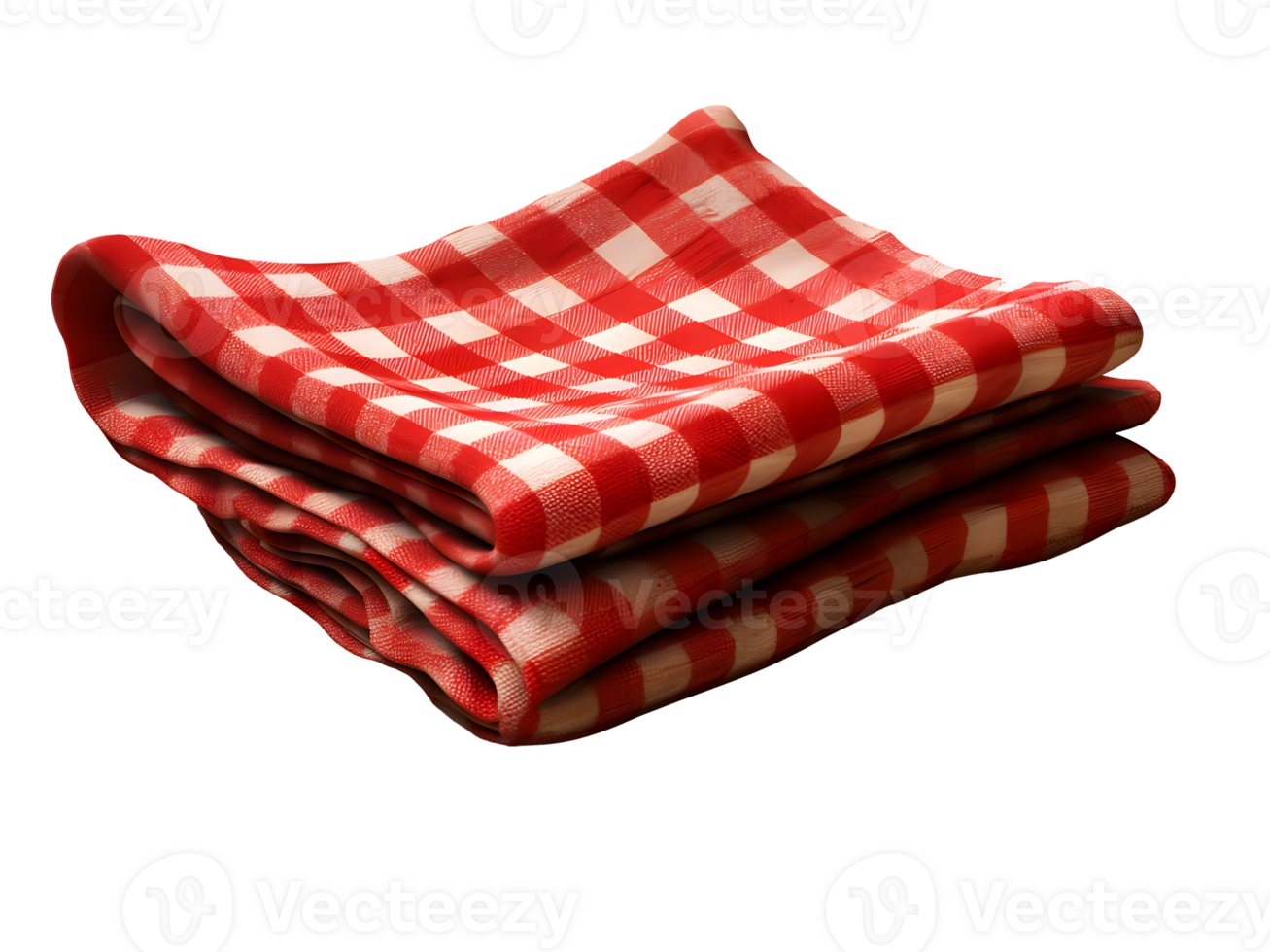 AI generated Red checkered tablecloth PNG