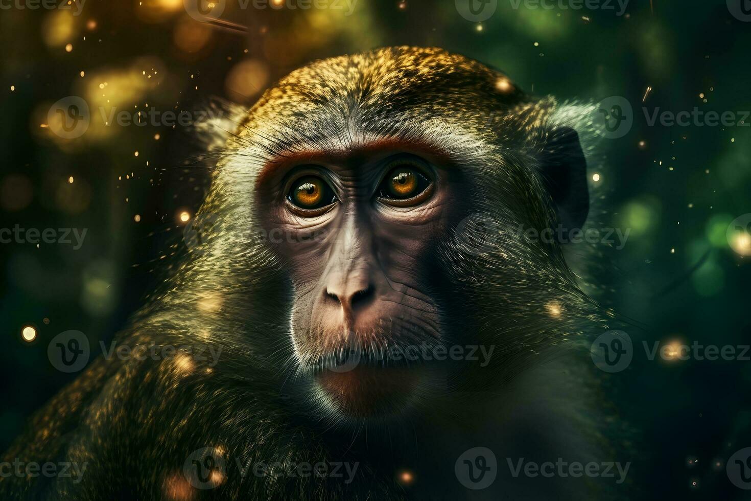 AI generated Monkey portrait. Neural network AI generated photo
