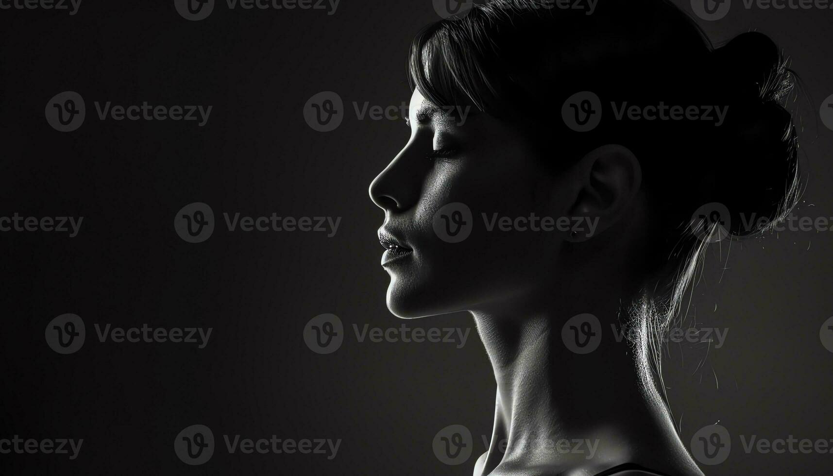 AI generated black roses on a black background photo