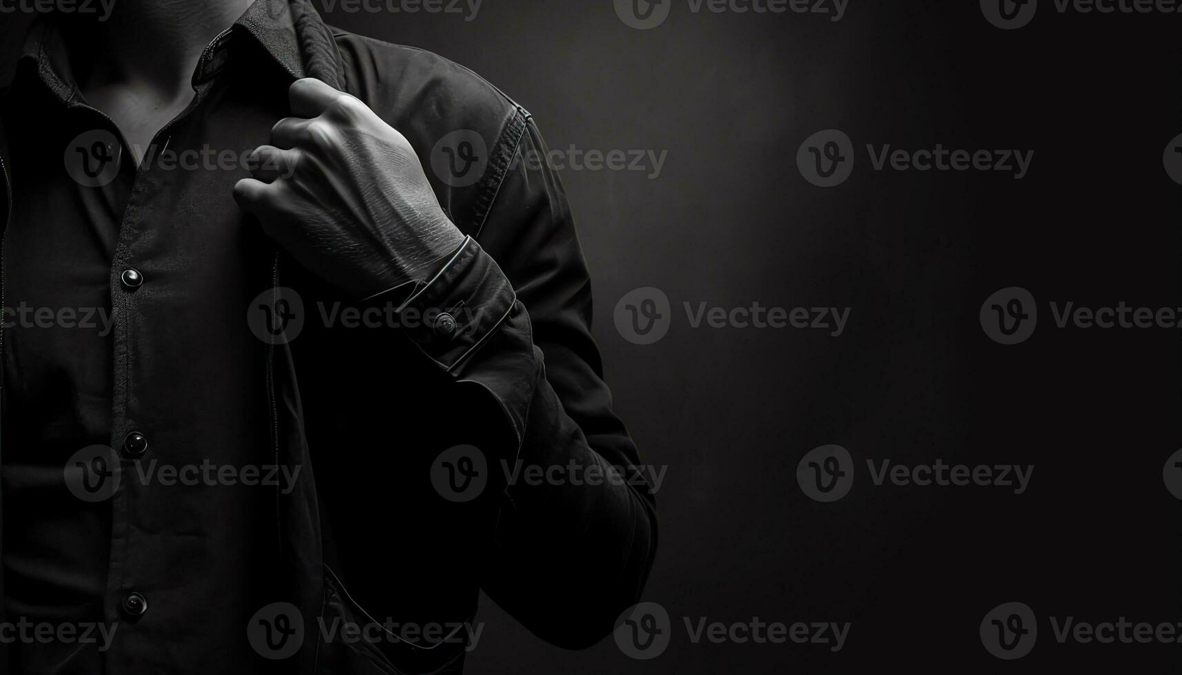 AI generated black roses on a black background photo