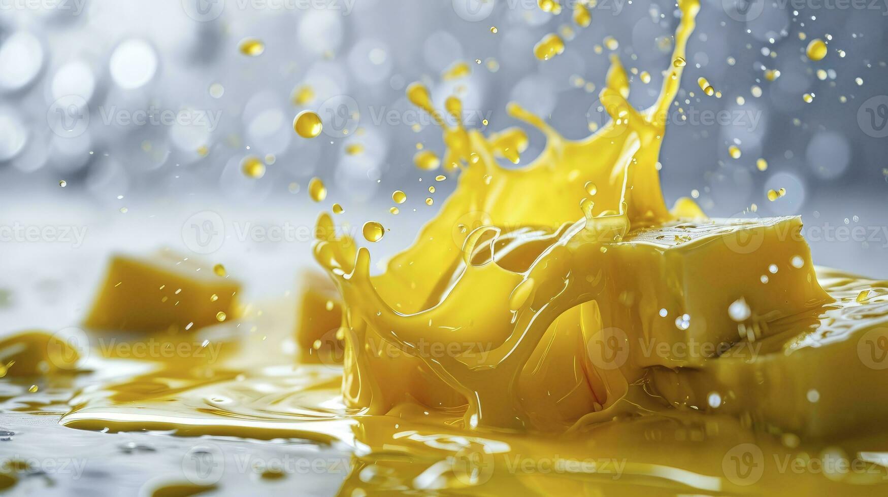 AI generated Melted cheese splash cut out photo