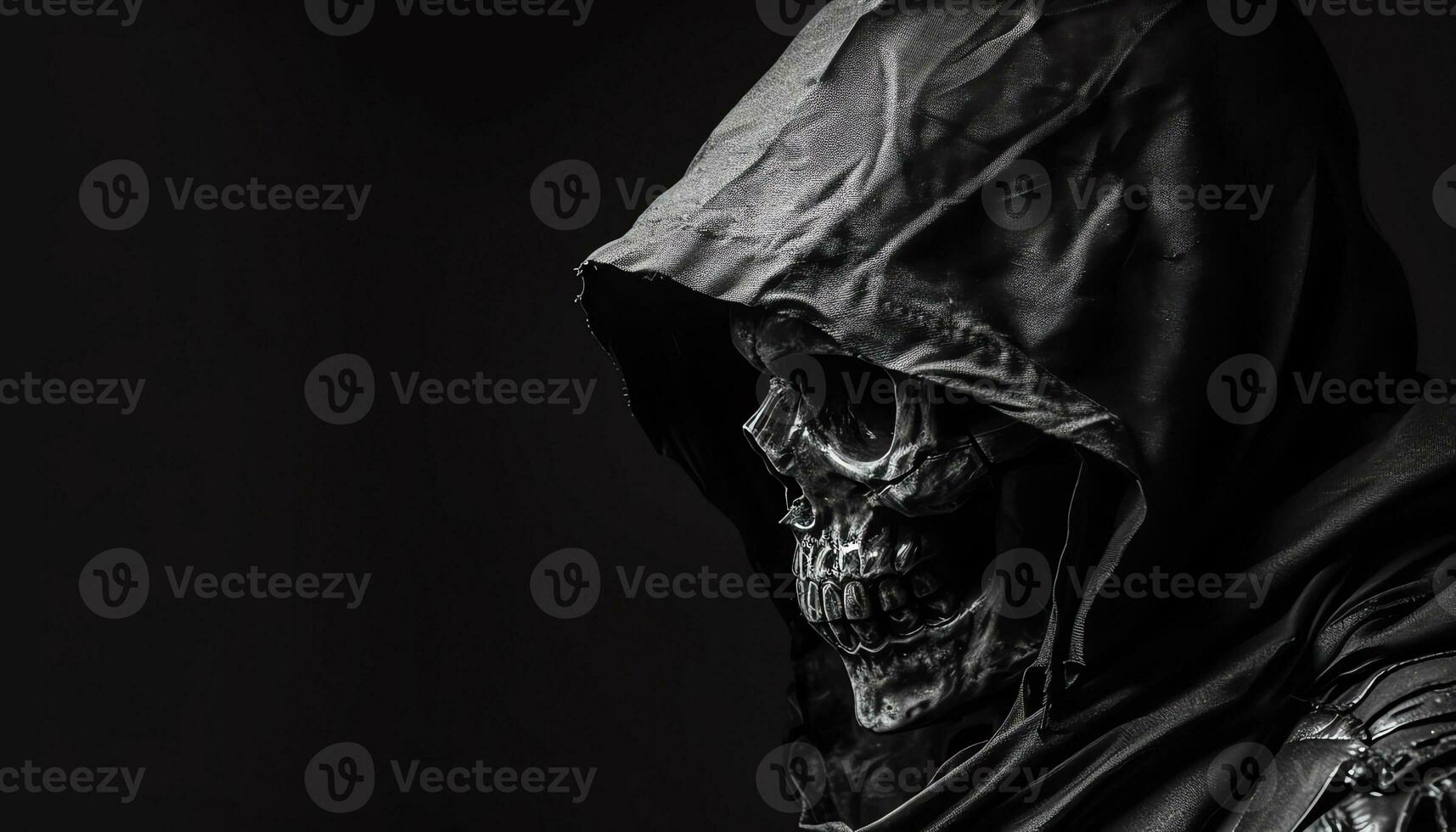 AI generated black background with water drops on it photo
