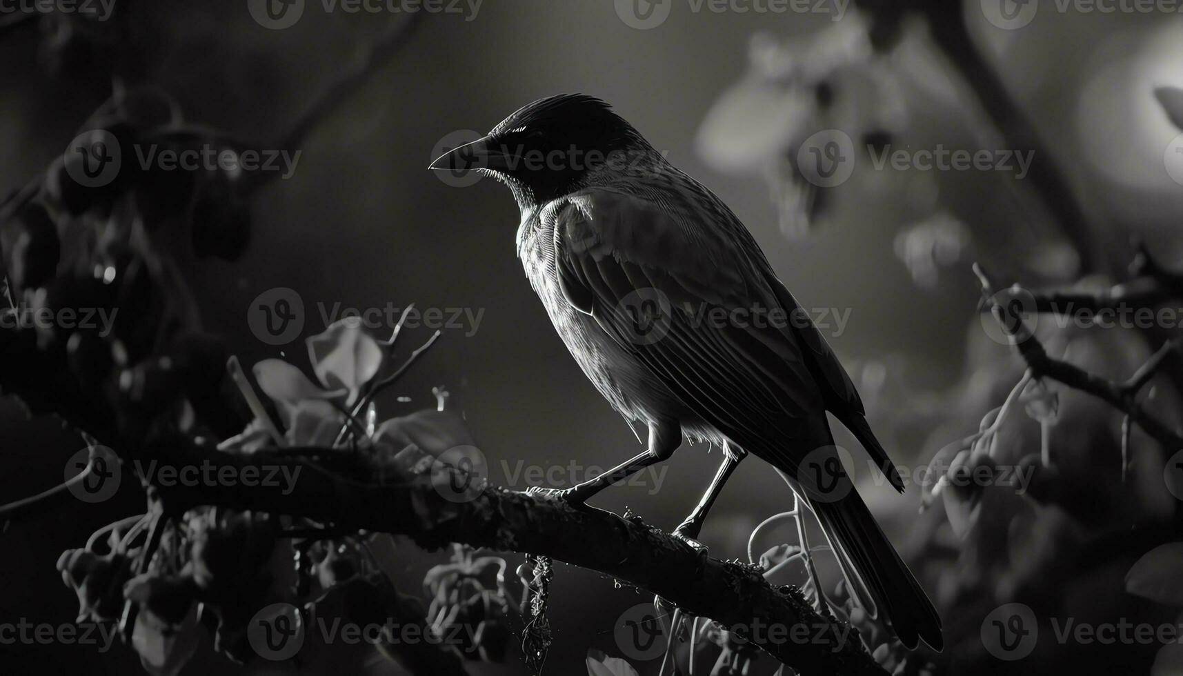 AI generated black and white photo of water droplets on a rock