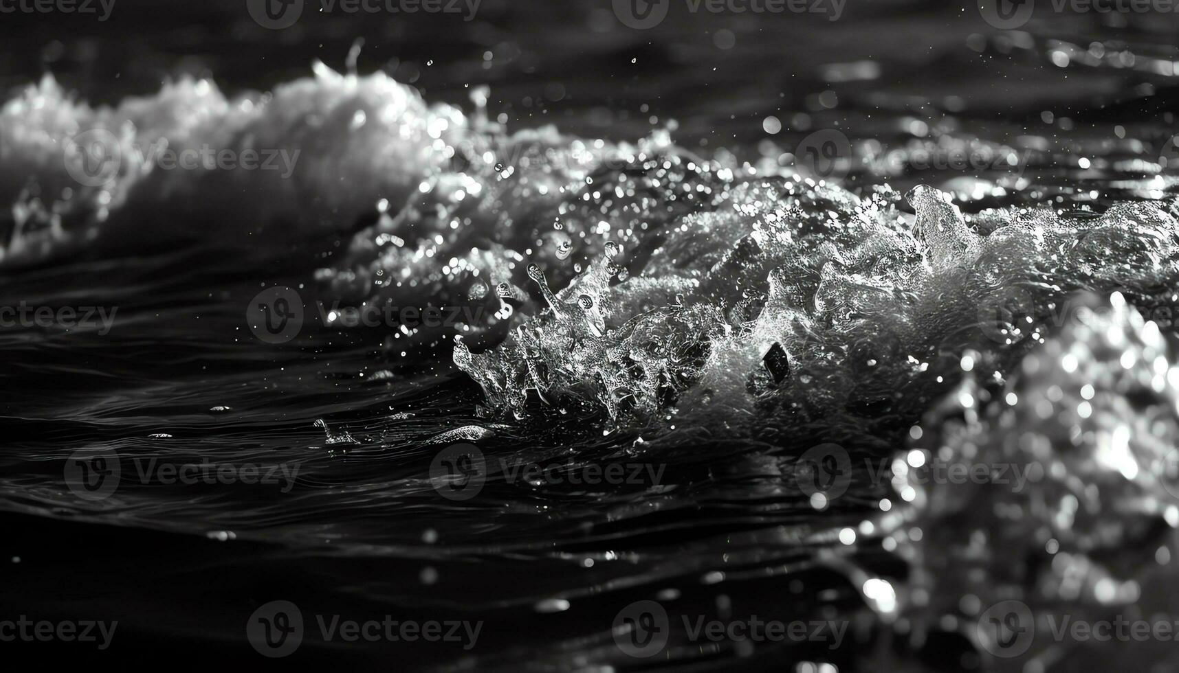 AI generated black background with water drops on it photo