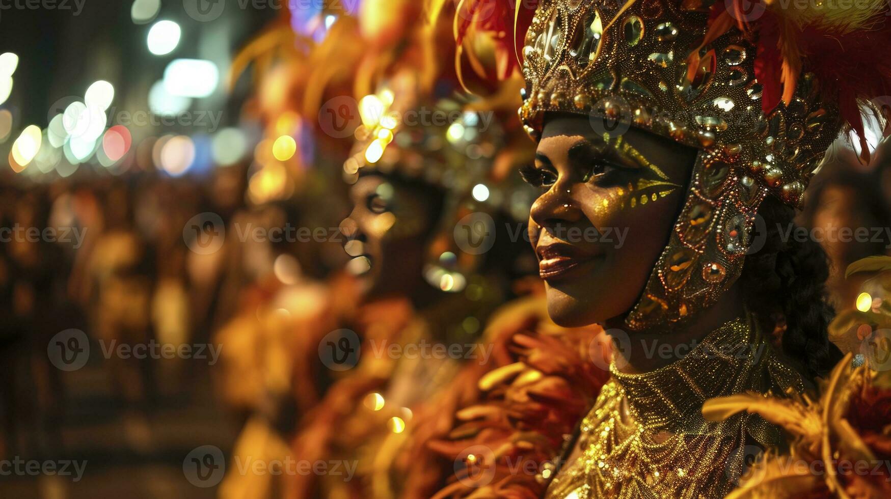 AI generated Carnival parade on the street in Rio de Janeiro photo