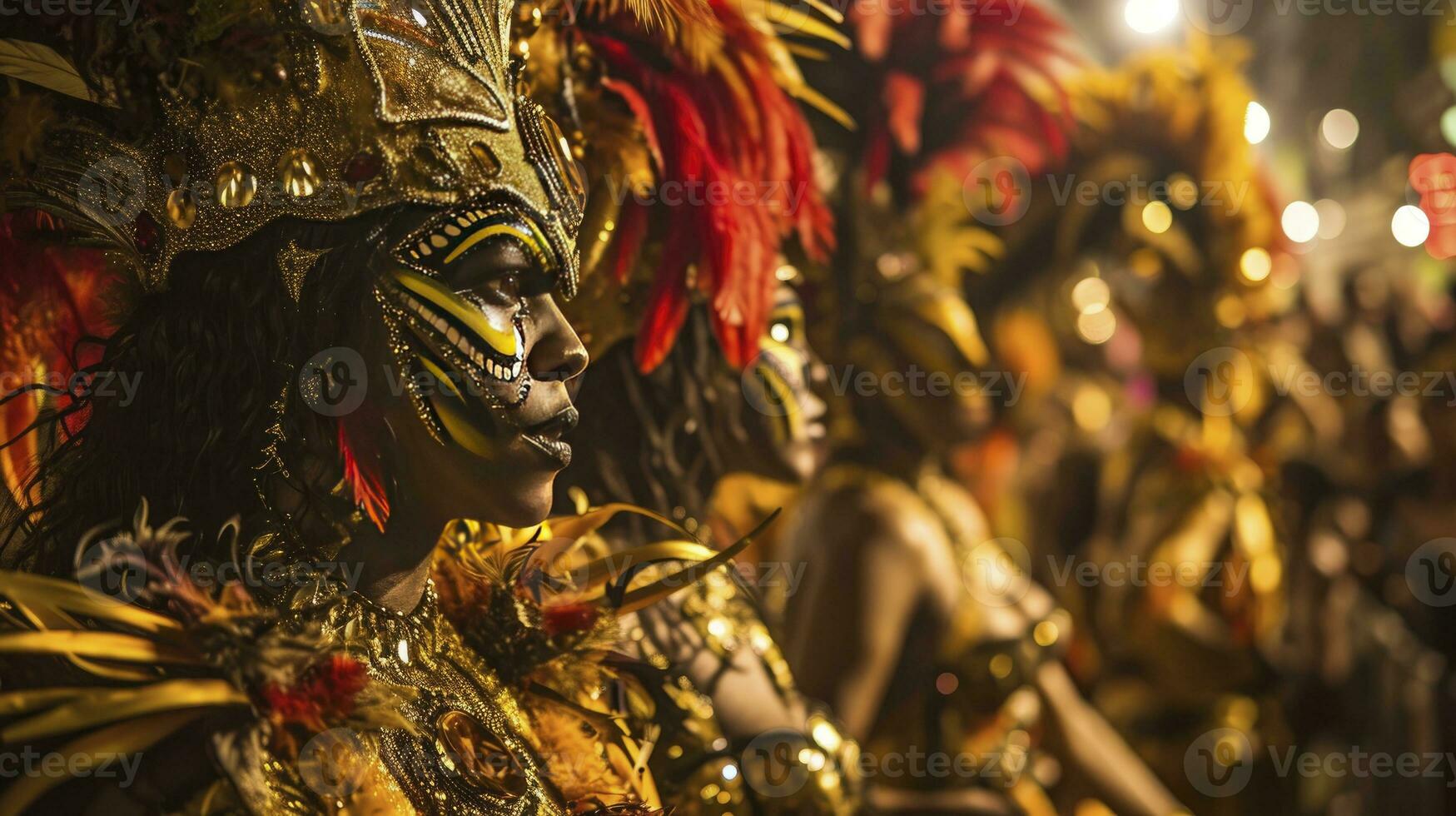 AI generated Carnival parade on the street in Rio de Janeiro photo