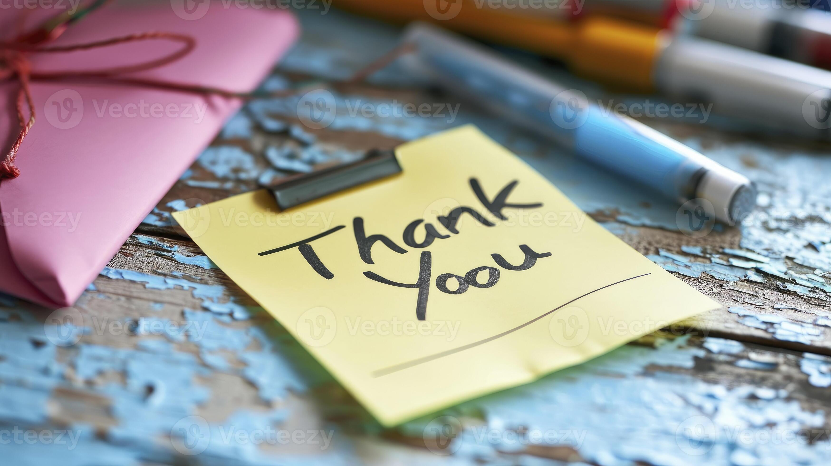 AI generated The text Thank You written on a sticky note. 36056105 ...