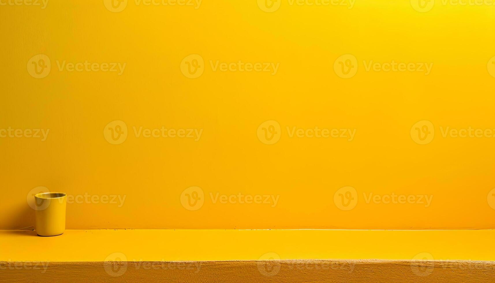 AI generated a yellow wall with a bright light photo