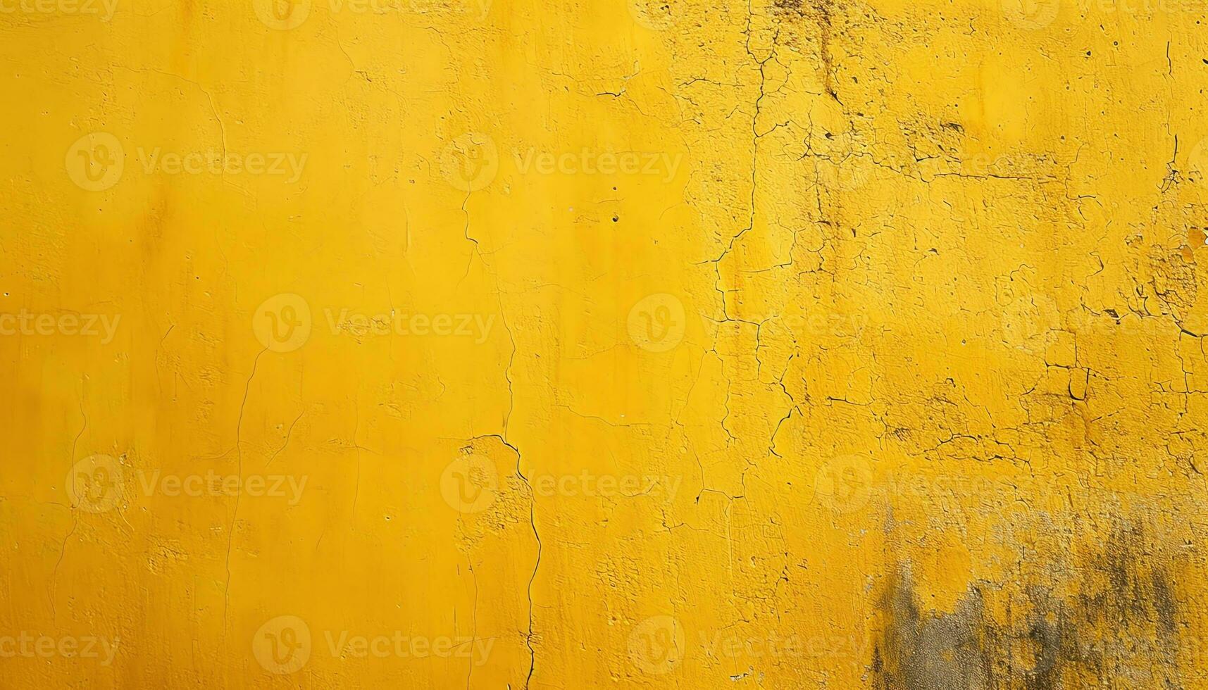 AI generated a yellow painted wall with peeling paint photo