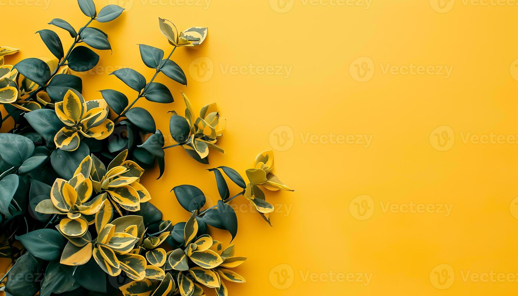 AI generated yellow painted wall background photo