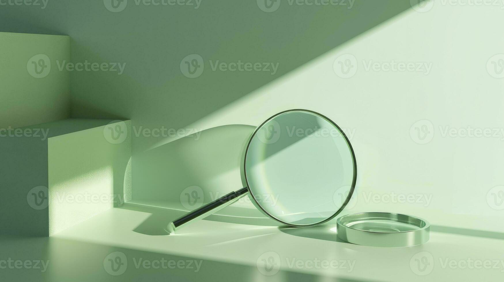 AI generated Symbol tool object background look research searching magnification lens find magnifying optical glass zoom photo