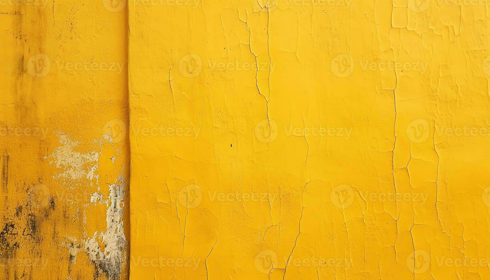 AI generated a yellow painted wall with peeling paint photo