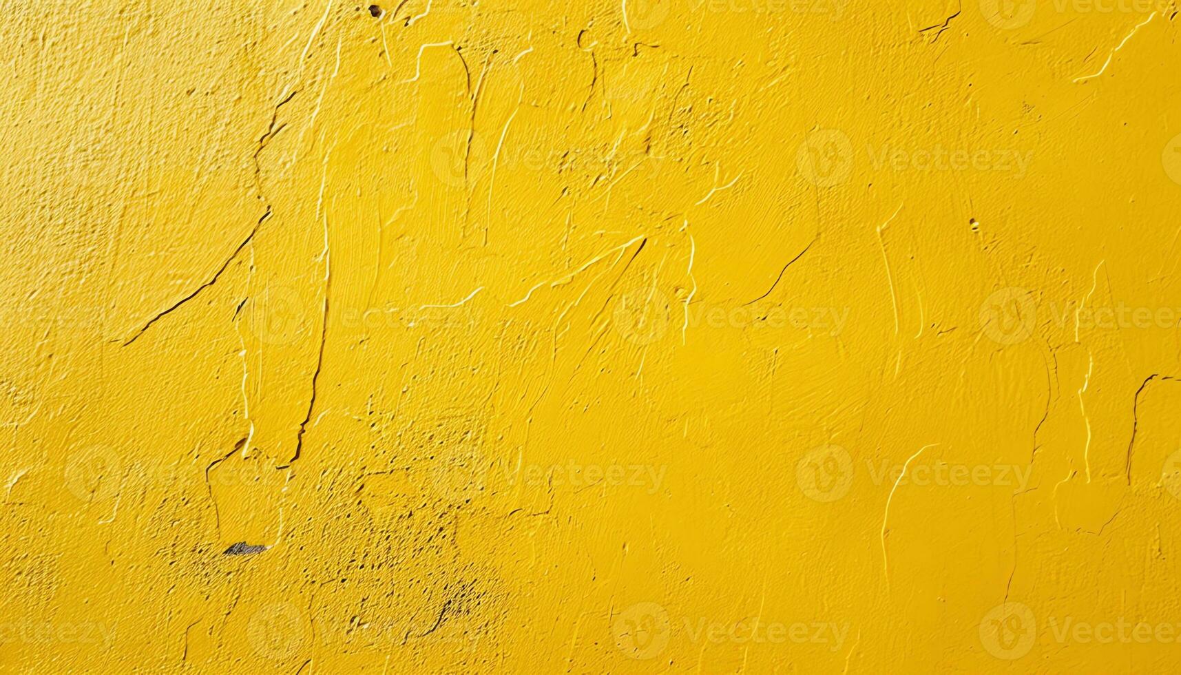 ai generado un amarillo pintado pared con peladura pintar foto