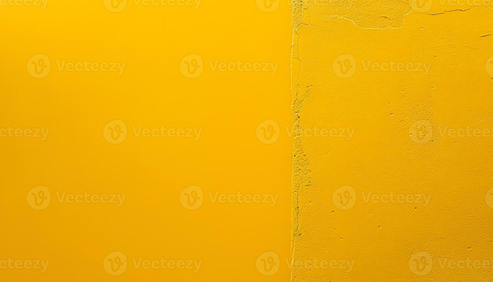 ai generado un amarillo pintado pared con peladura pintar foto