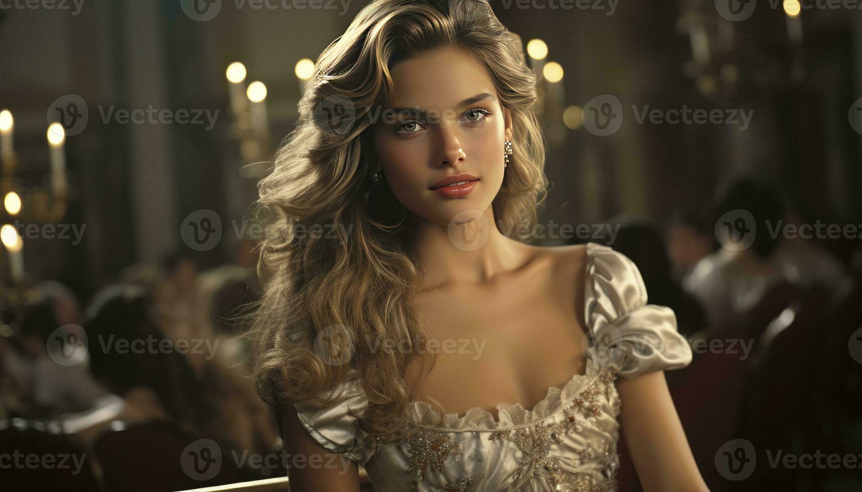 AI generated Beautiful woman Attending a crucial gala dons a magnificent photo