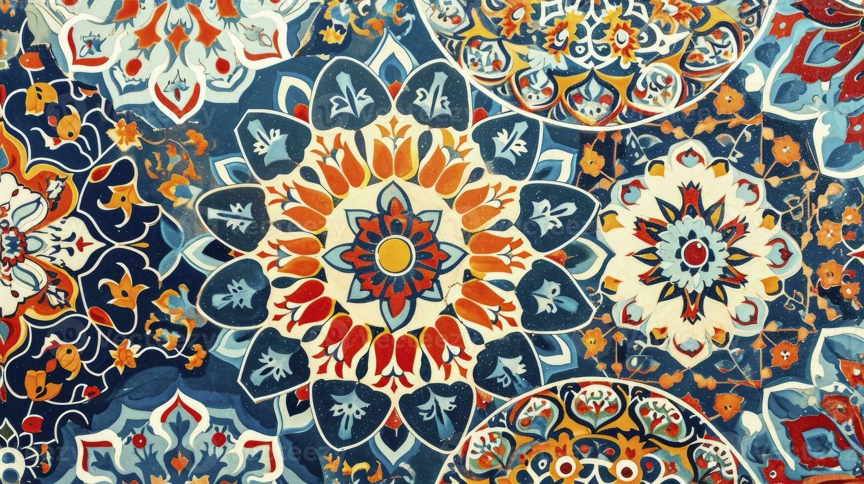 AI generated Colorful arabesque pattern photo