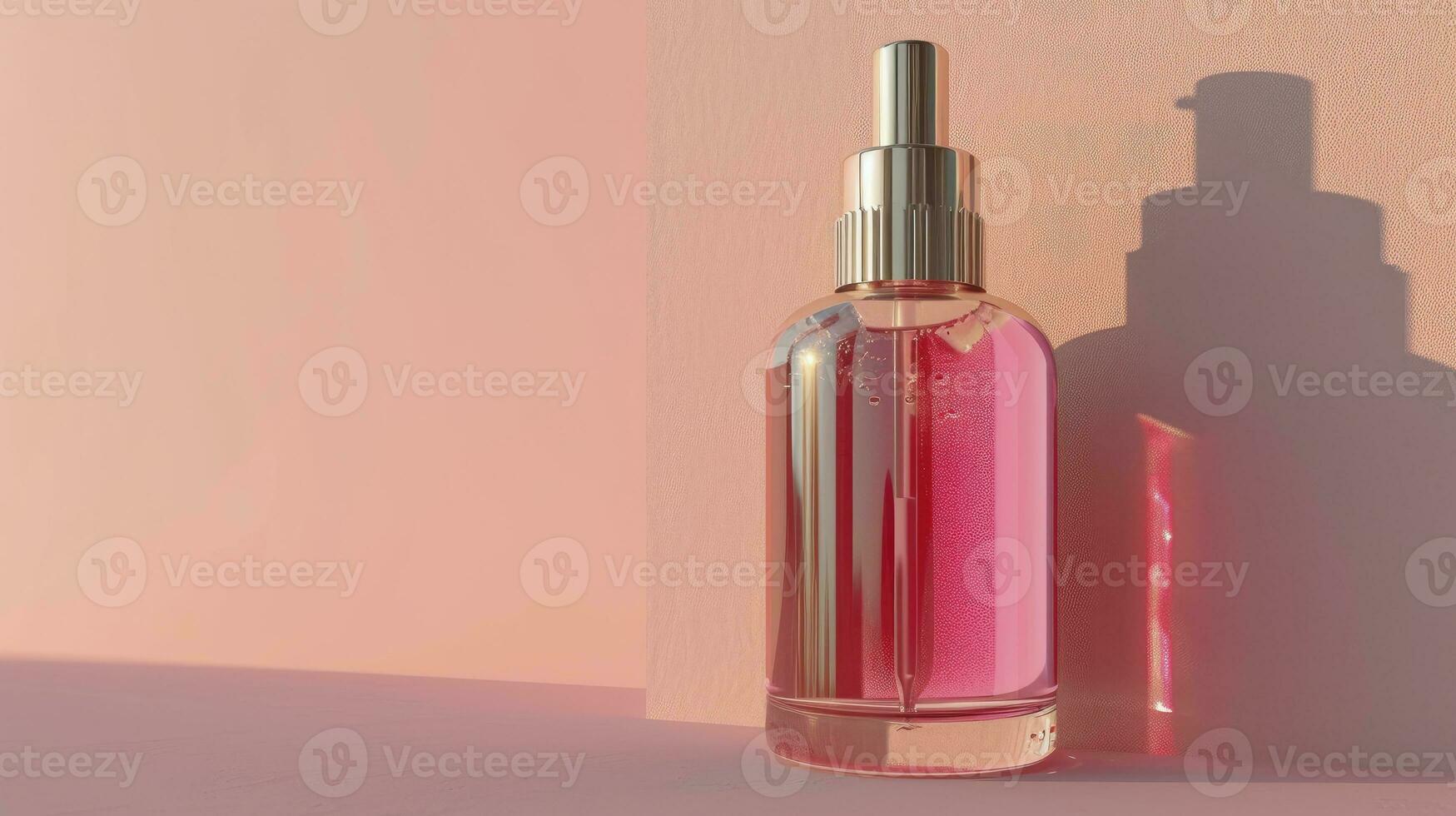 AI generated 3D Collagen Skin Serum and Vitamin illustration isolated on soft color background. concept skin care cosmetics solution. 3d rendering. photo