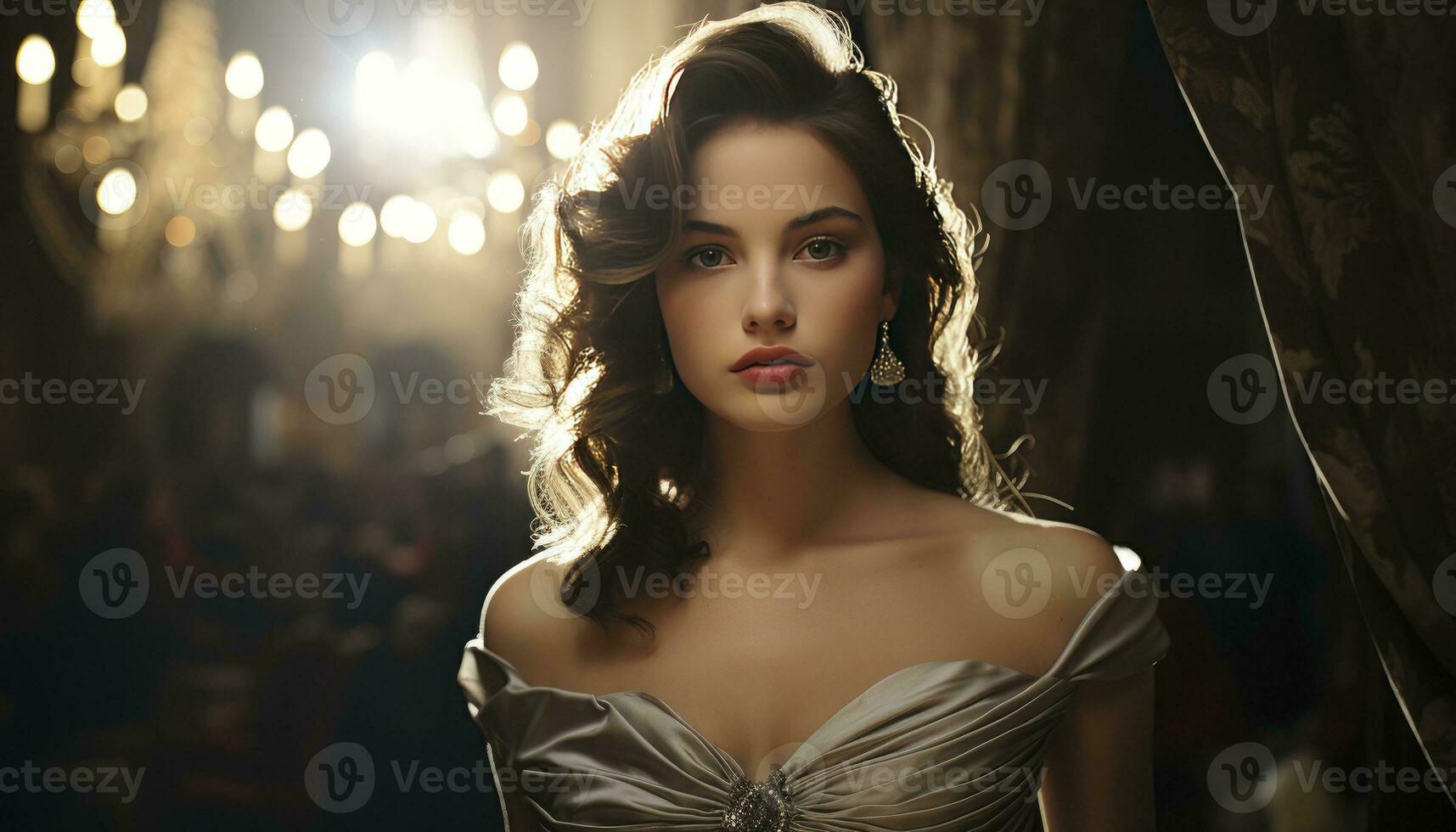 AI generated Beautiful woman Attending a crucial gala dons a magnificent photo