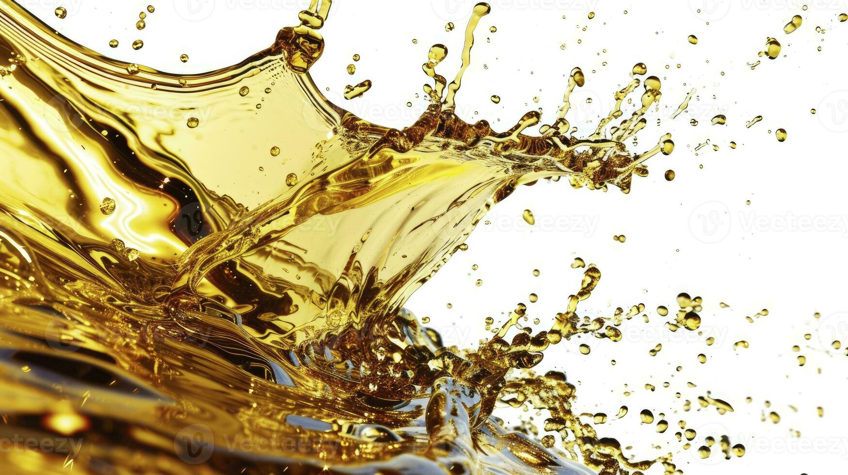 AI generated Golden oil splash cut out photo