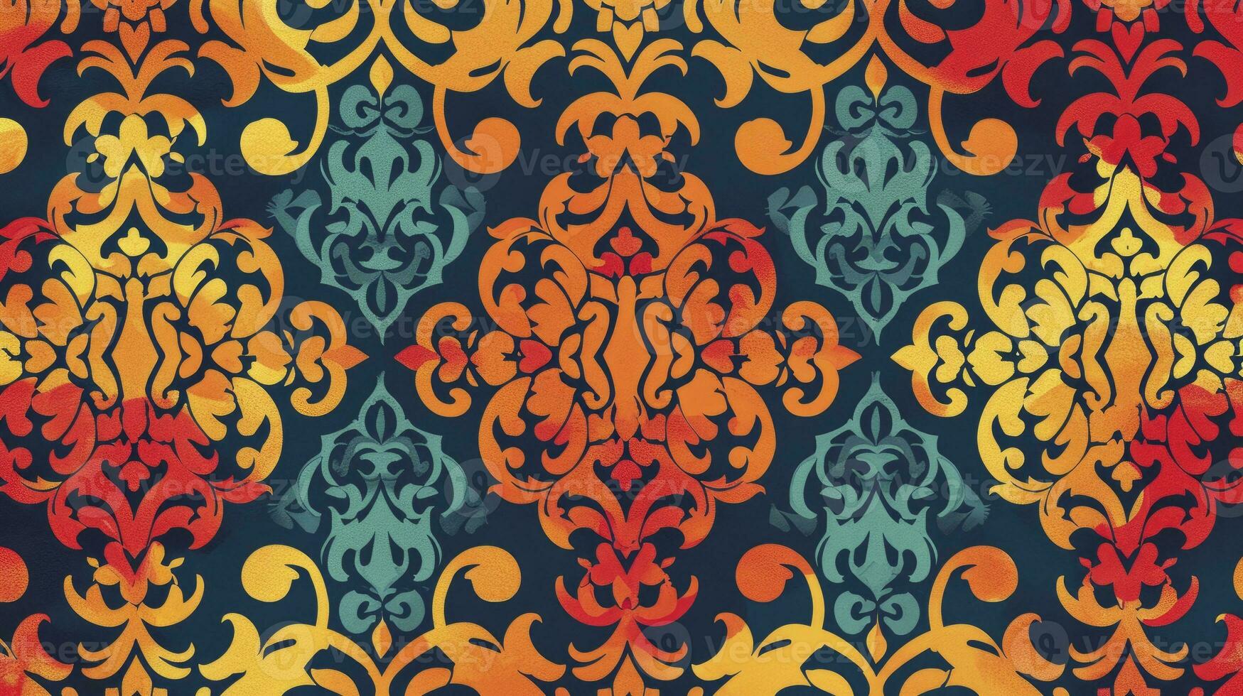 AI generated Colorful arabesque pattern photo