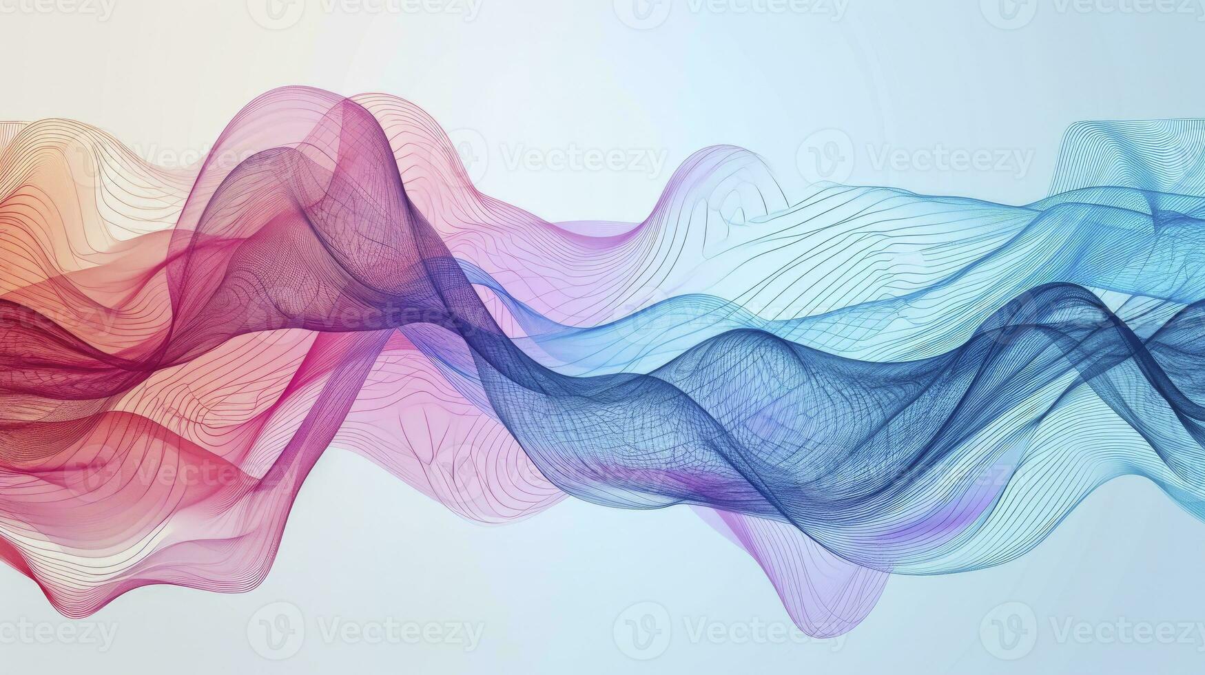 AI generated The abstract wave is made in a frame style. Template for science and technology presentation photo
