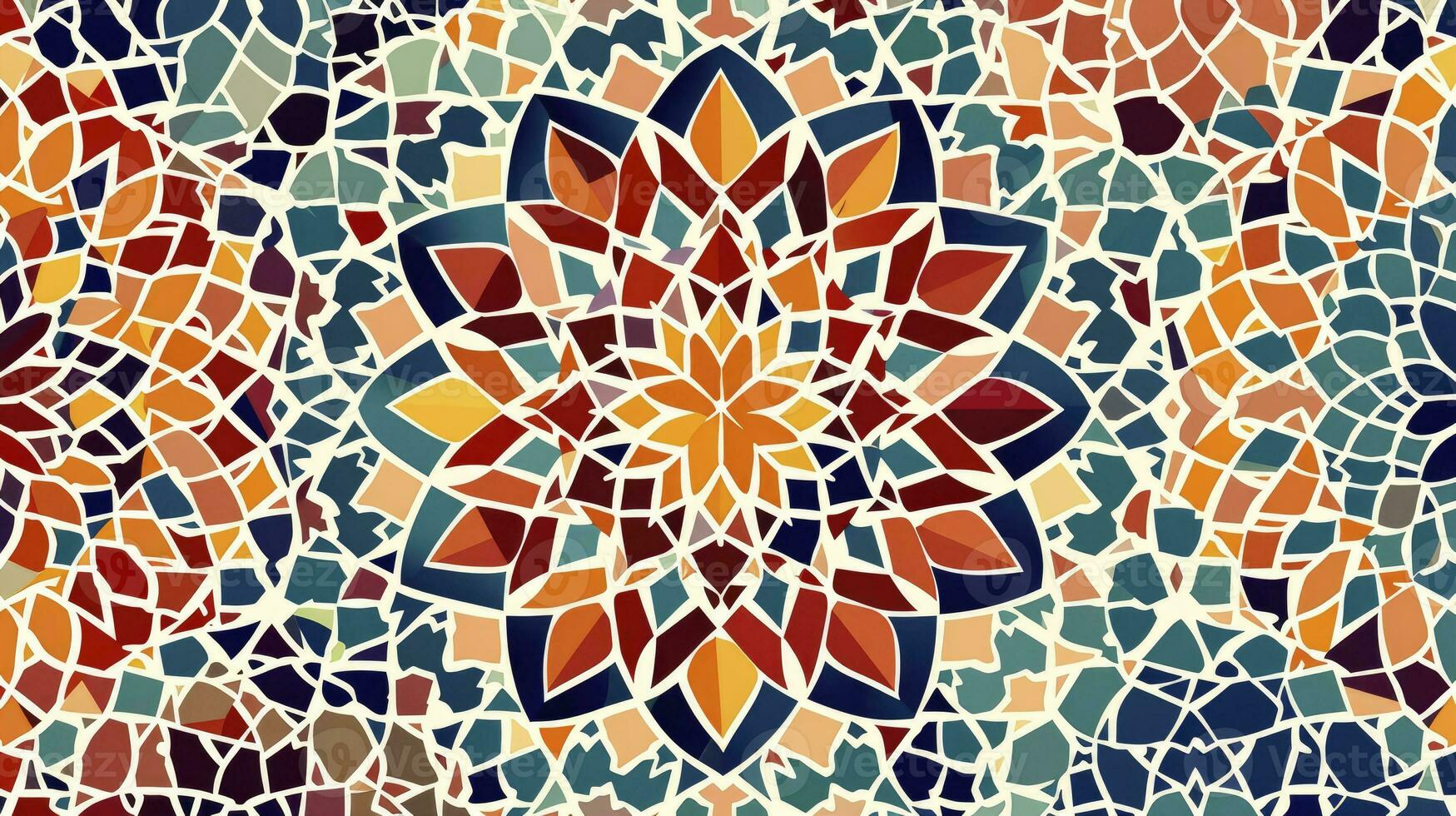 AI generated Colorful arabesque pattern photo