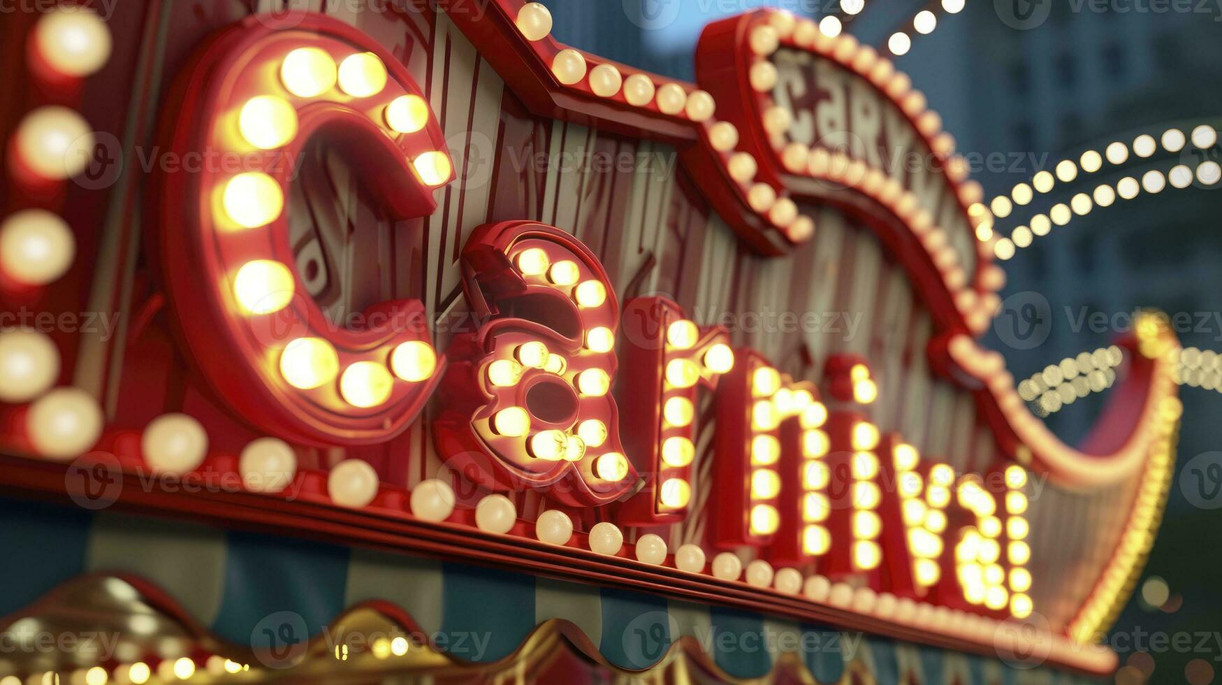 AI generated Carnival label with lights in portuguese 3d render realistic photo
