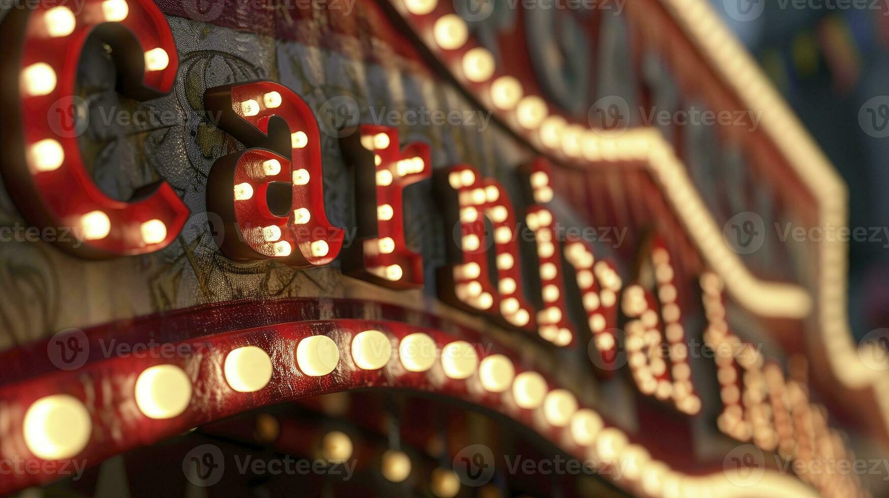 AI generated Carnival label with lights in portuguese 3d render realistic photo