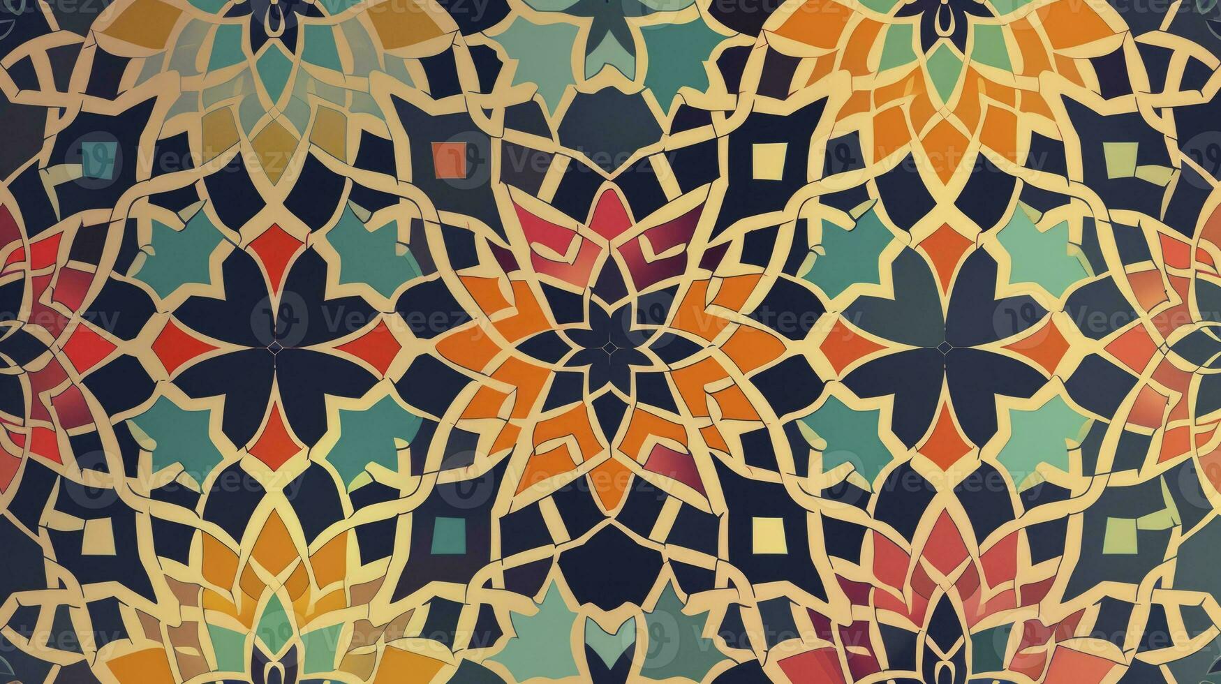 AI generated Colorful arabesque pattern photo
