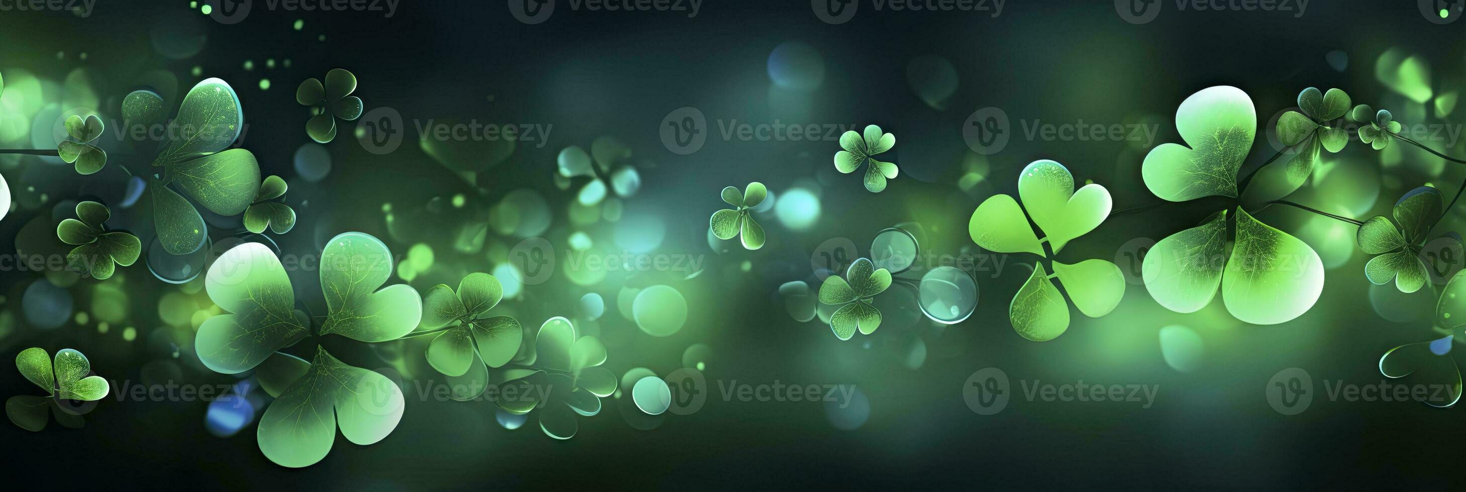 AI generated St patrick's day Shamrock Leaves background photo
