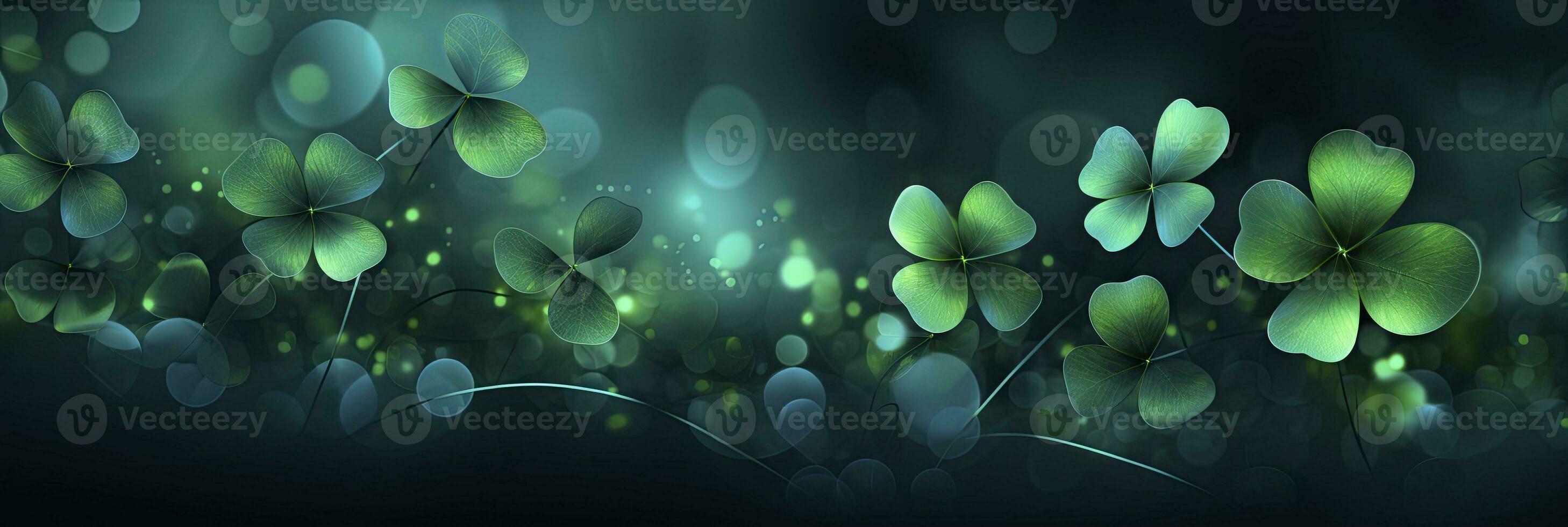 AI generated St patrick's day Shamrock Leaves background photo