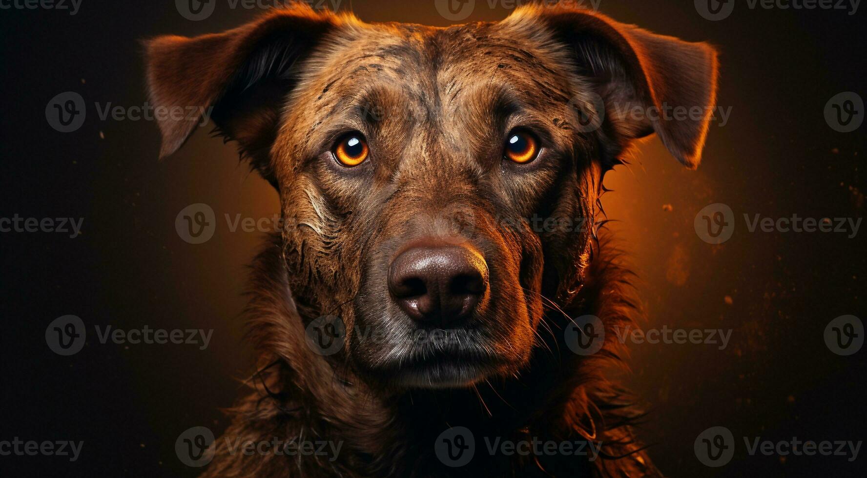 AI generated dog on the abstract background, dog face, close-up of dog face, dog portrait on background, looking dog photo