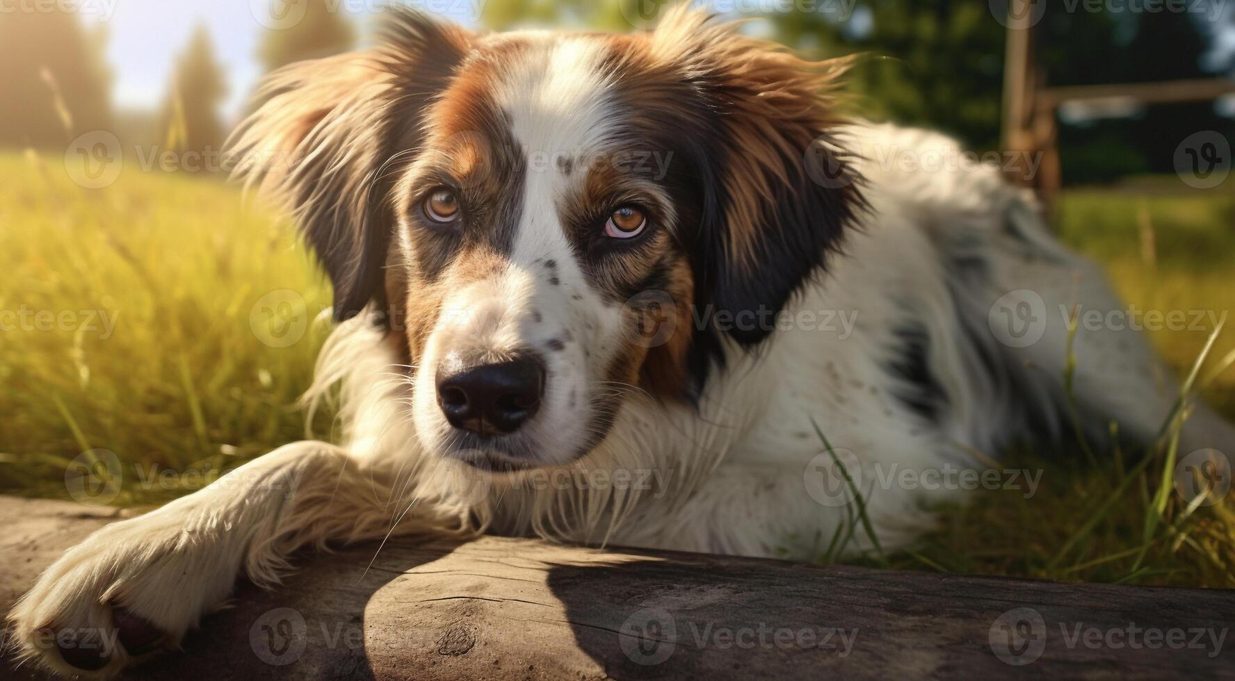 AI generated dog on the abstract background, dog face, close-up of dog face, dog portrait on background, looking dog photo