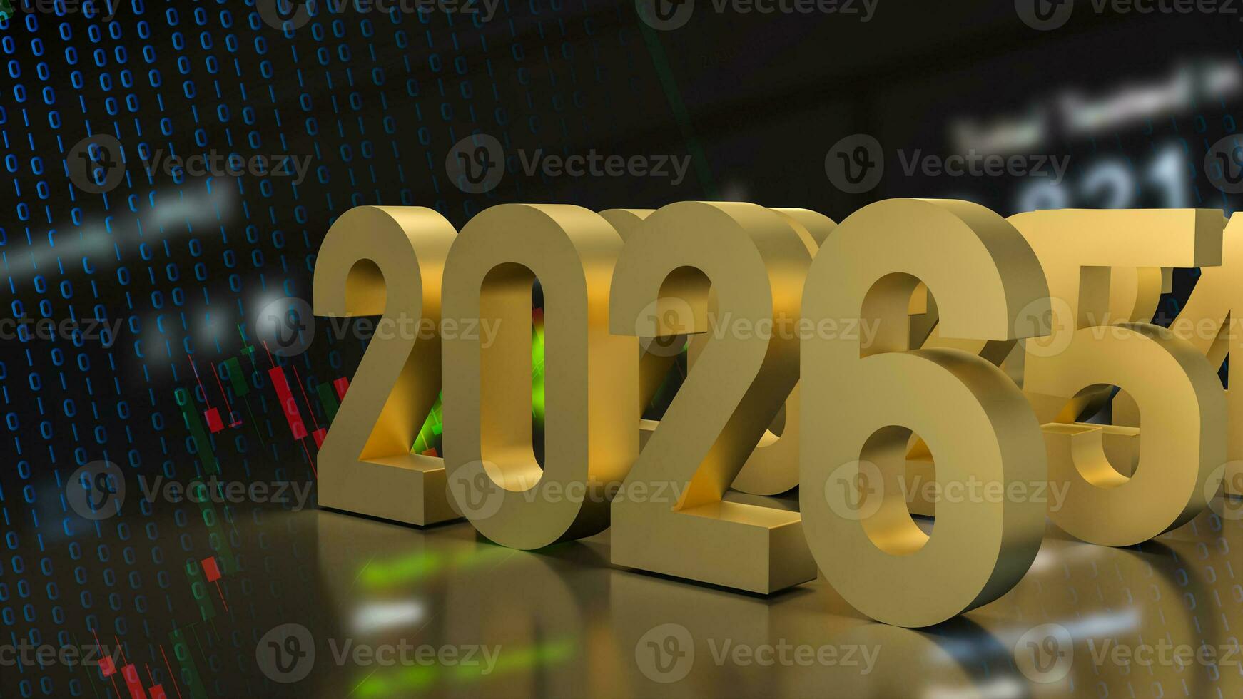 The 2026 year for Business concept 3d rendering. photo