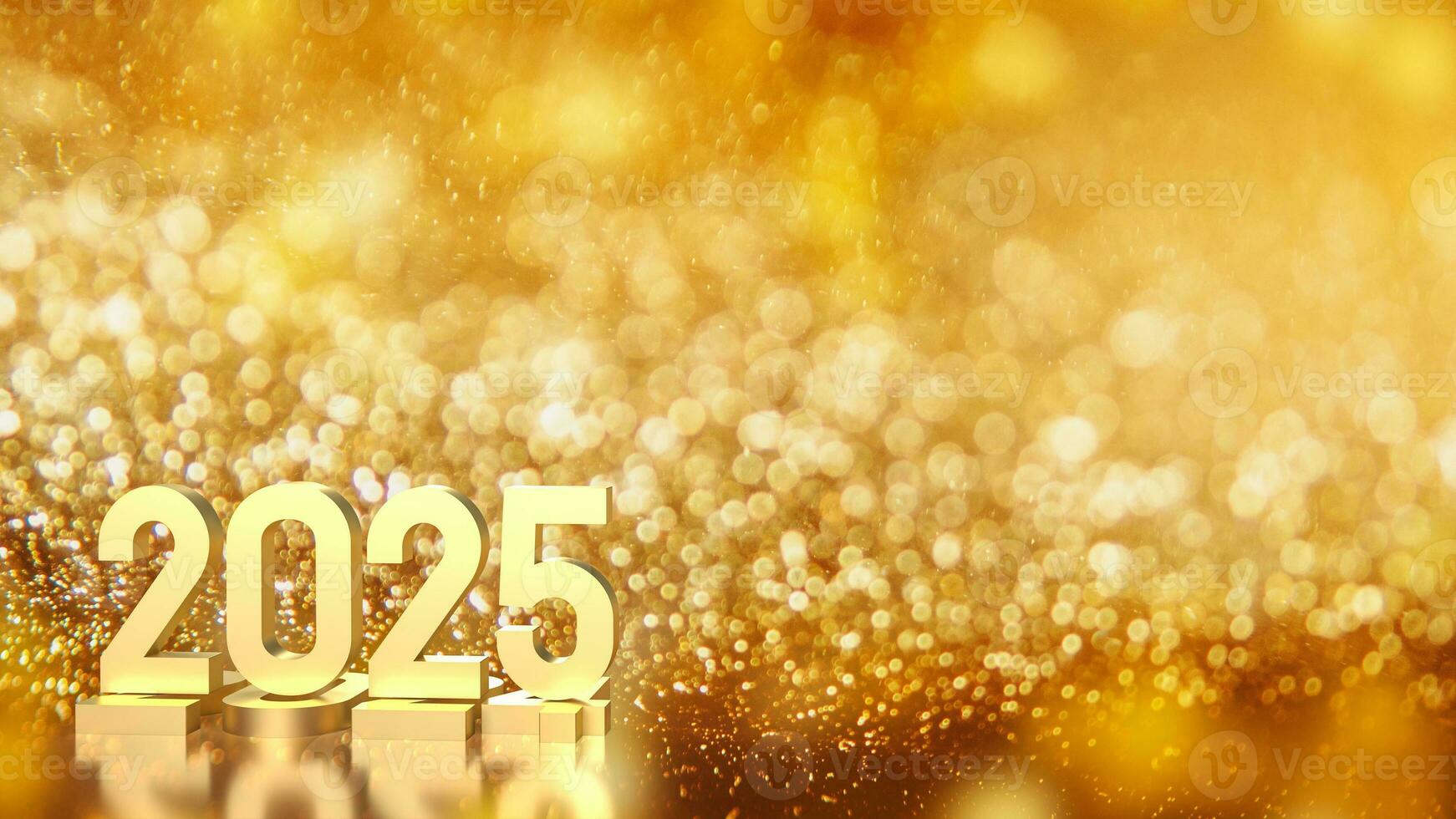 el oro número 2025 para negocio concepto 3d representación. foto