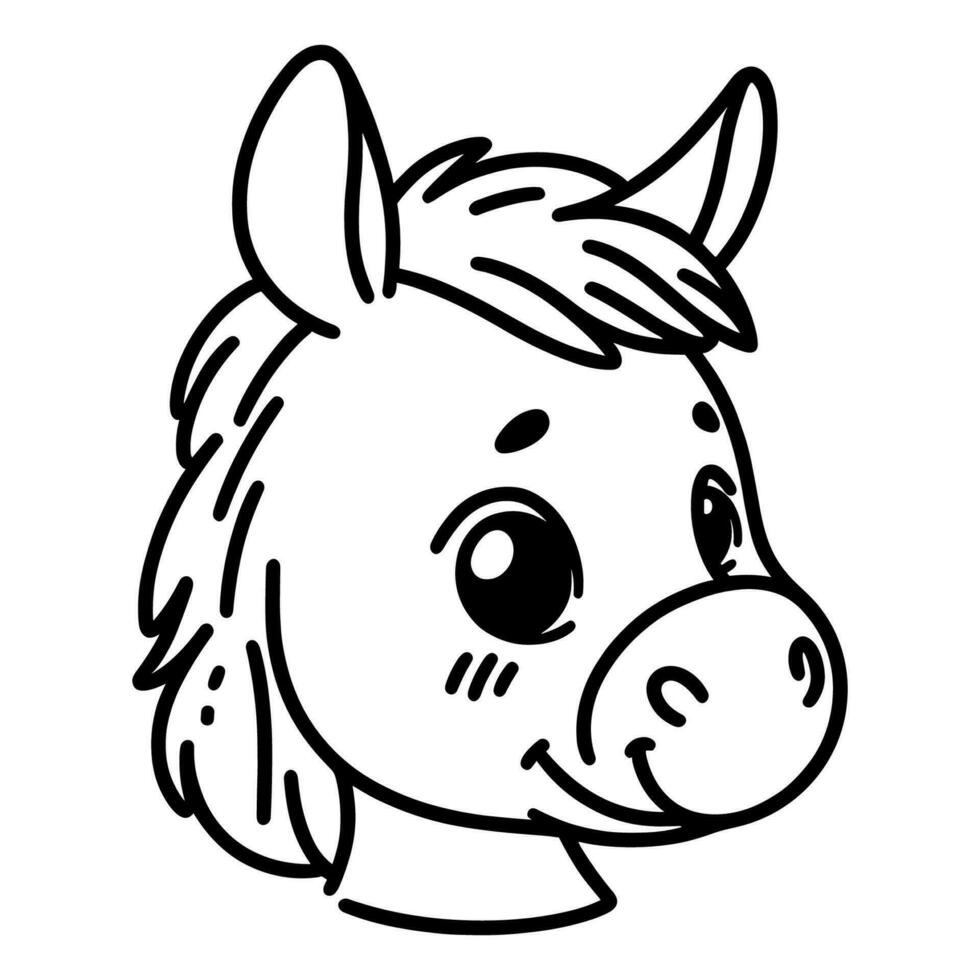 Simple one line drawing of donkey vector