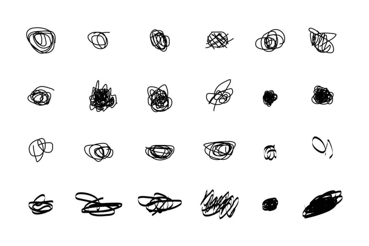 Grunge style in a set of hand drawn doodle shape dots and drops. vector