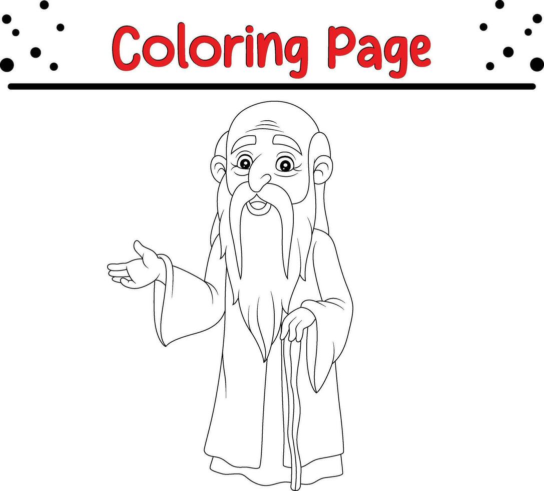 Coloring page philosopher thinker vector