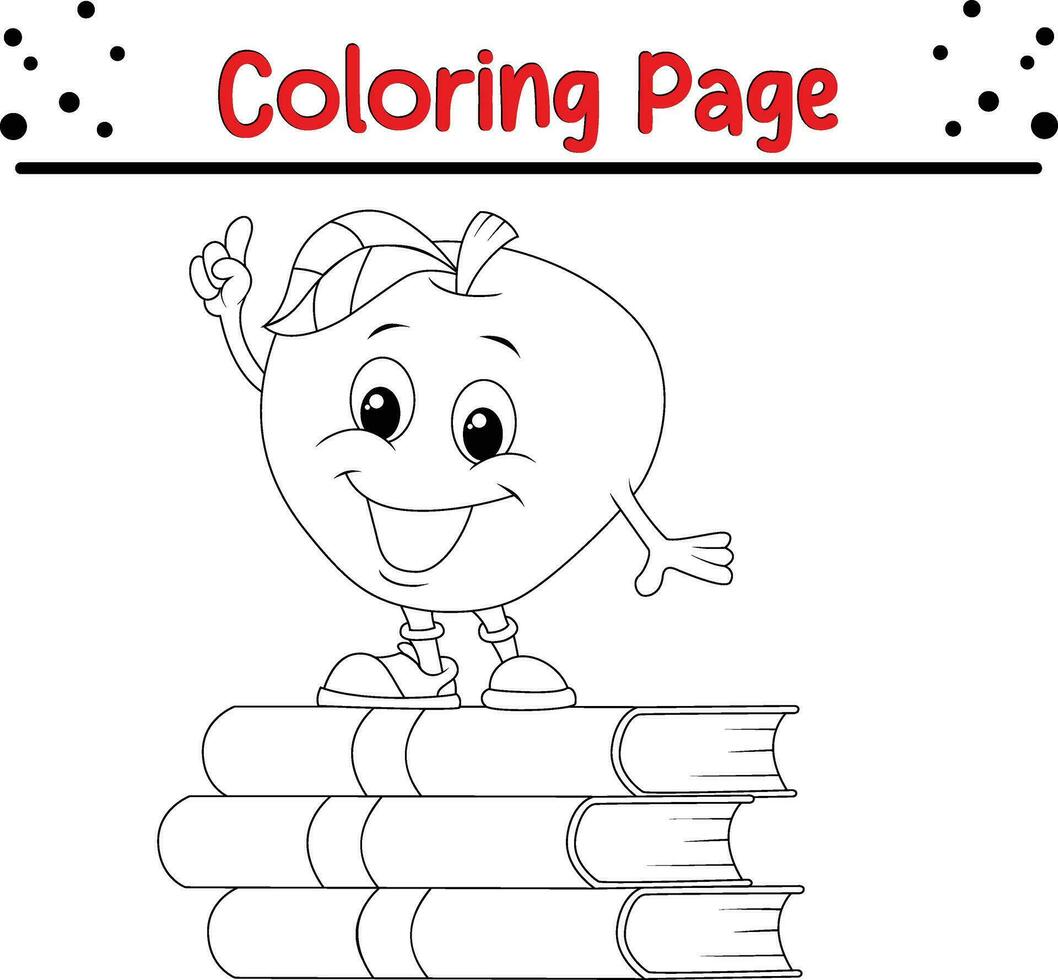 Coloring page school supplies for kids vector