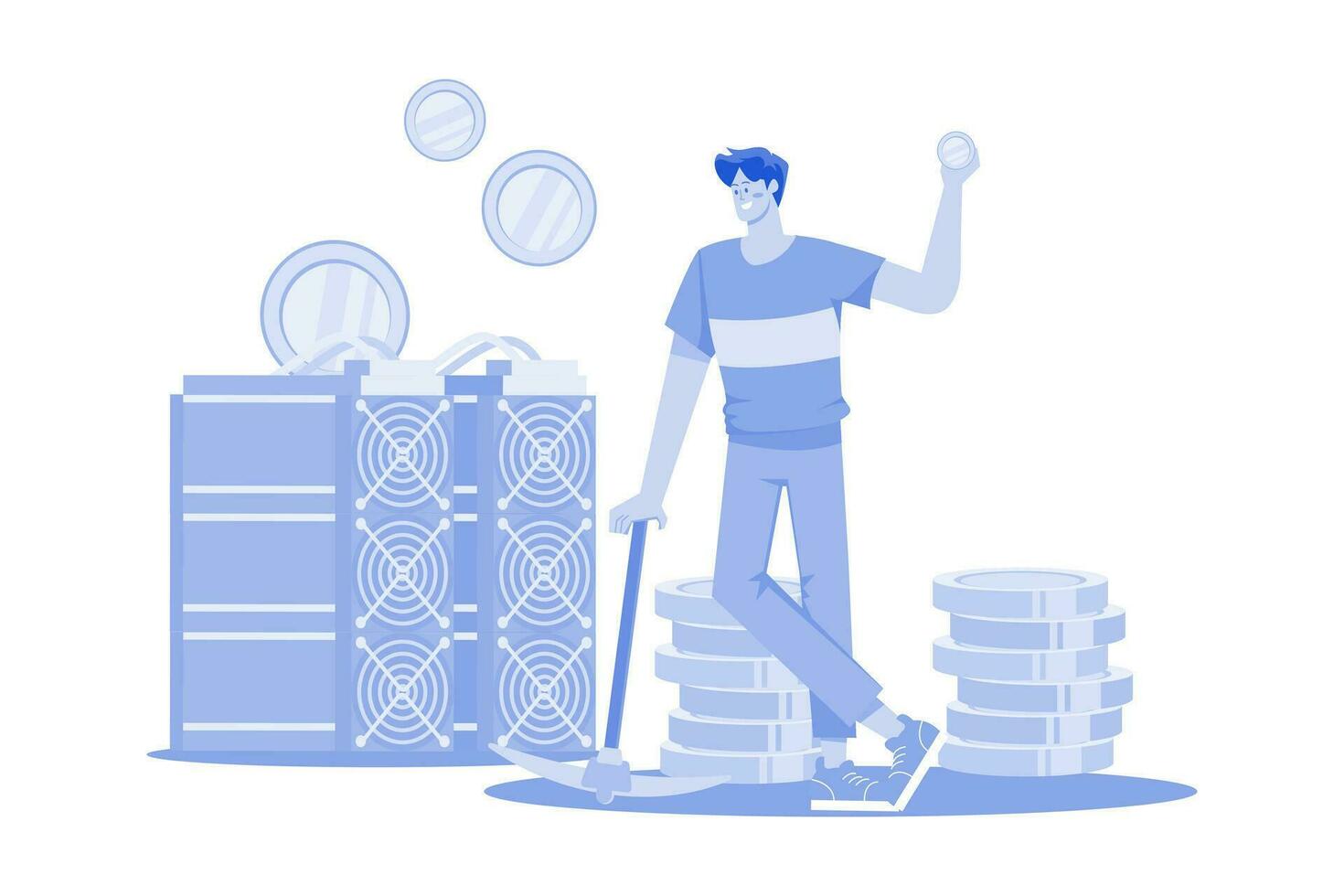 Blockchain Explorer Illustration concept on white background vector