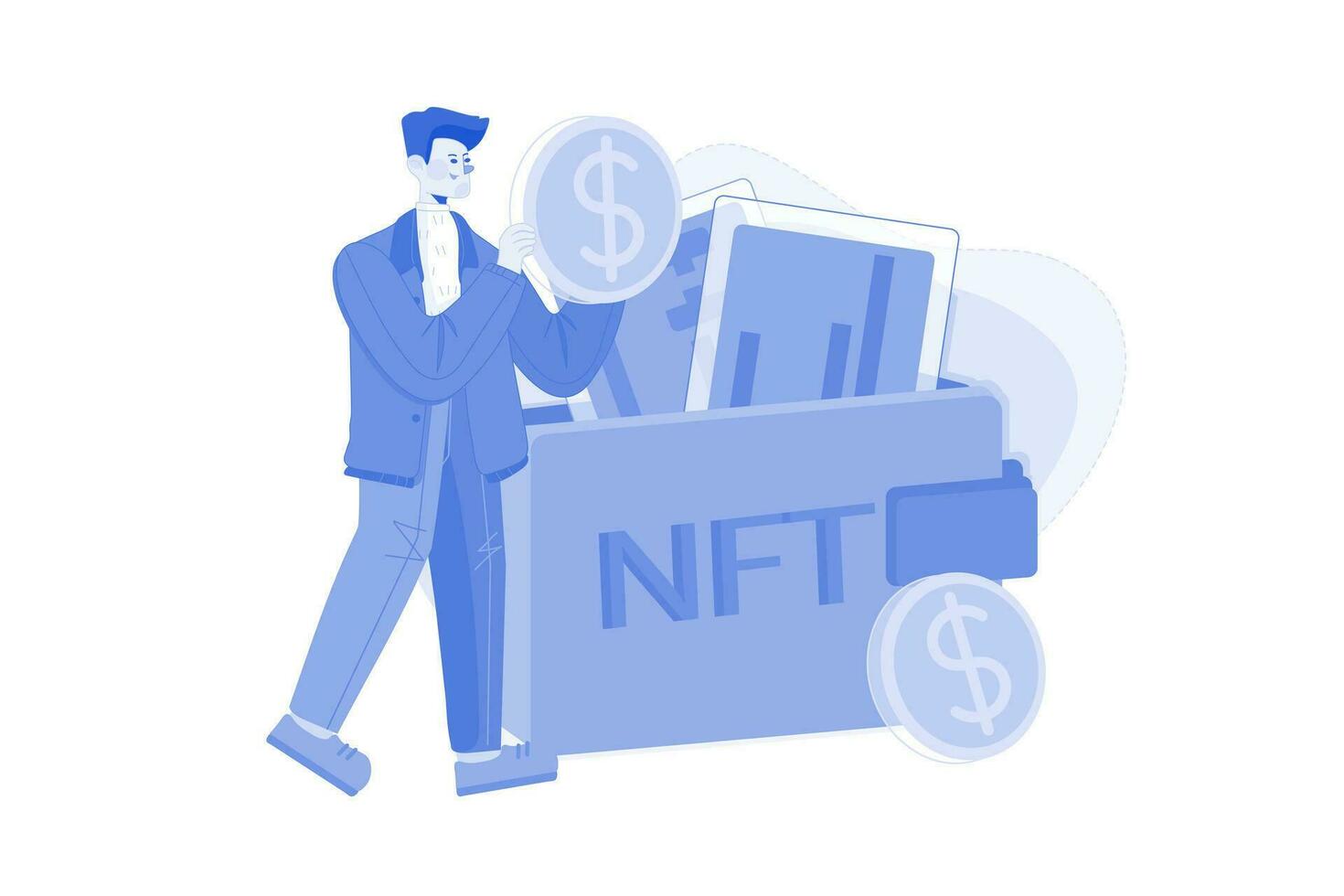 NFT Wallet Illustration concept on white background vector