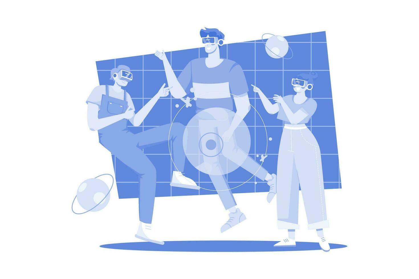 Virtual Community Illustration concept on white background vector